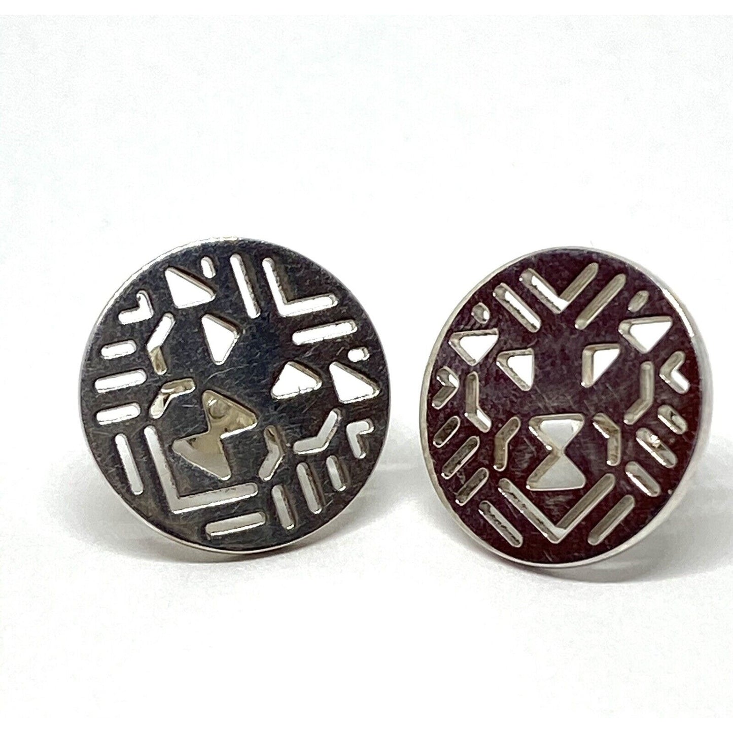 Gianni Bulgari Sterling Silver Enigma Lion Stud Earrings