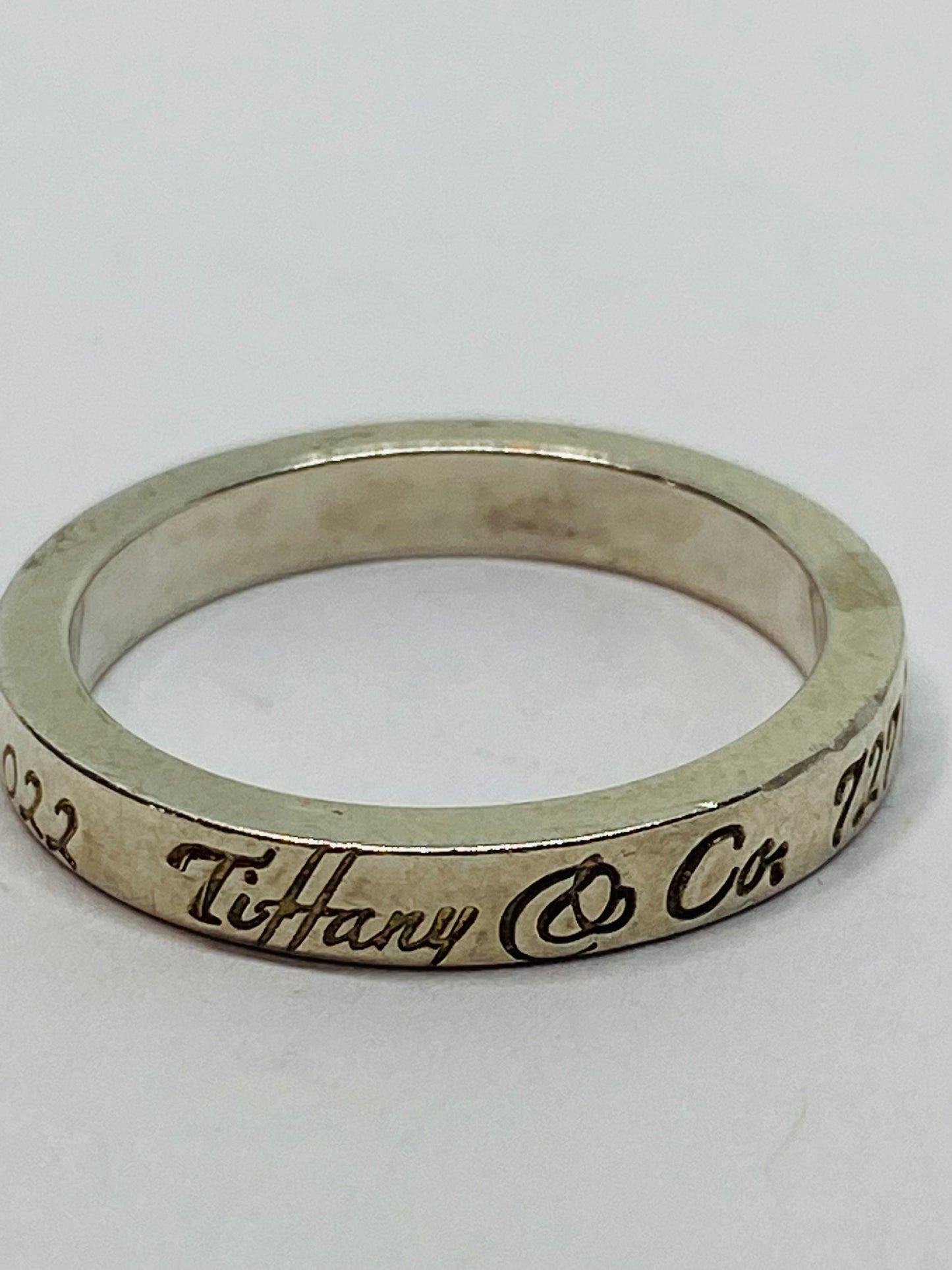 Tiffany & Co Sterling Silver Notes Narrow Band Ring Size 5.25