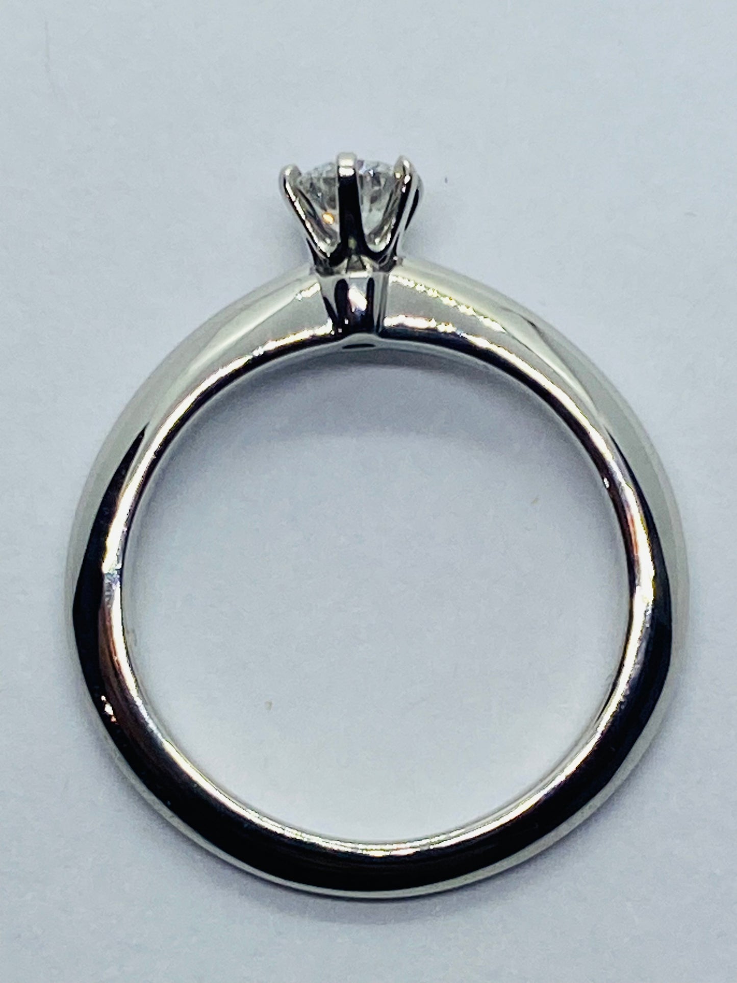 Tiffany & Co. 0.23 CT Diamond Platinum Solitaire Engagement Ring BOX! READ SIZED