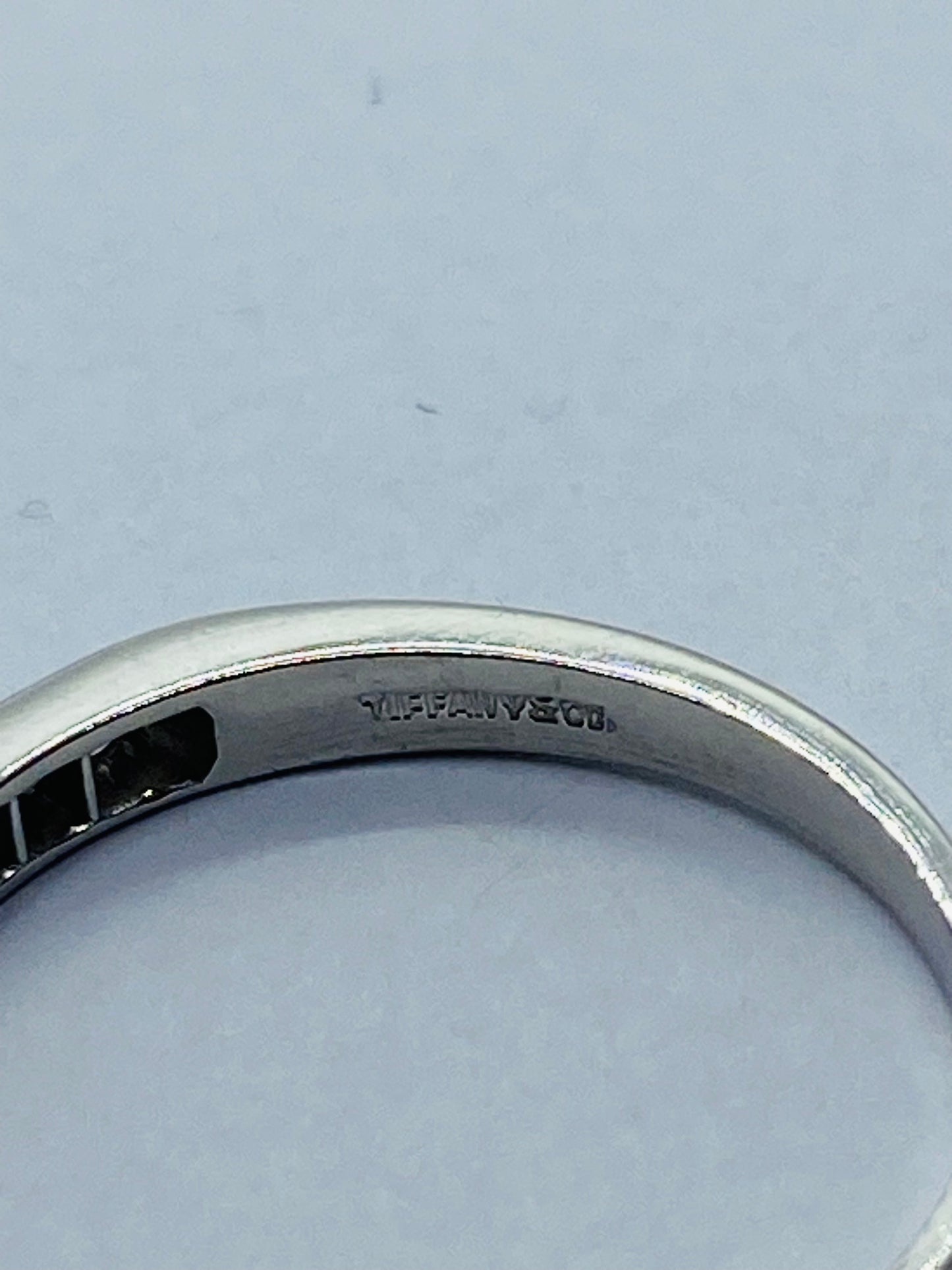 Tiffany & Co Platinum Channel Set Round Diamond 2mm Wedding Ring Band 6