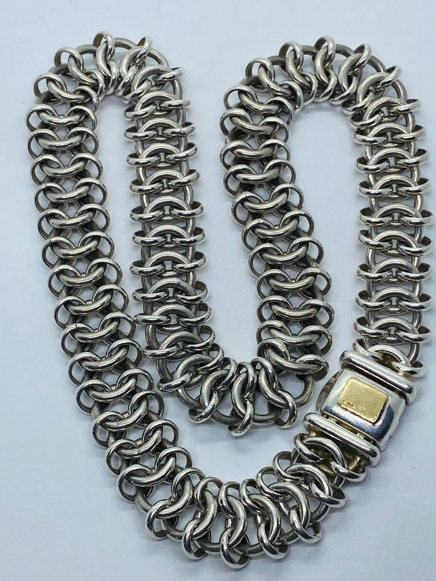 RARE Tiffany & Co Sterling Silver 925 18K Square Interlocking Circles 111 Grams