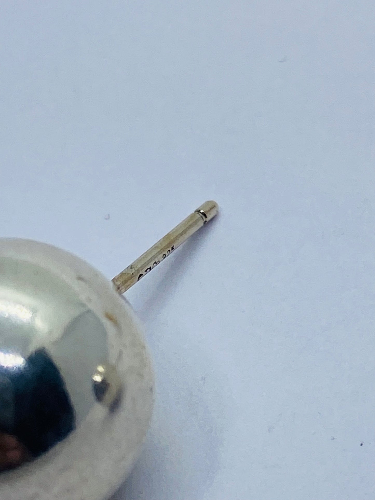 Retired 14mm Tiffany & Co Sterling Silver Ball Stud Earrings. read.