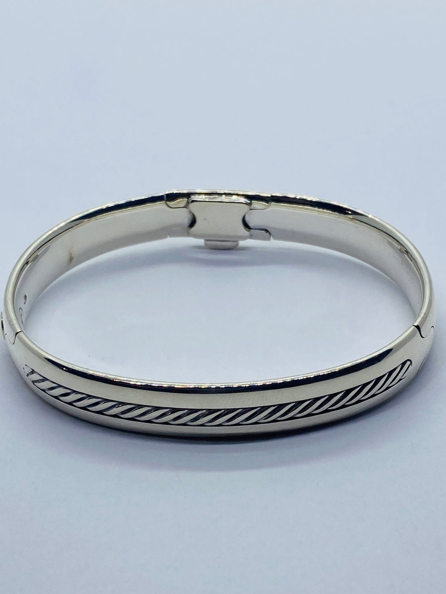 Mens David Yurman Classic Cable bracelet 18K YG sterling silver 7”