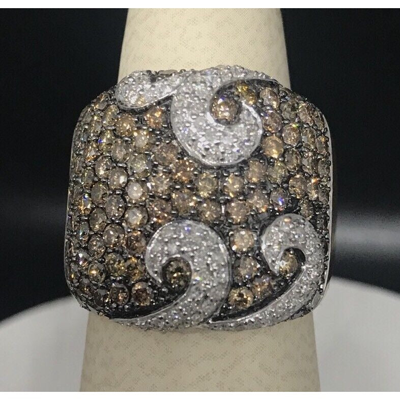 Stunning 14k Diamond Ring Pave 2.75 CT Yellow Gold 8.3G OTC Signed Sz 6.5