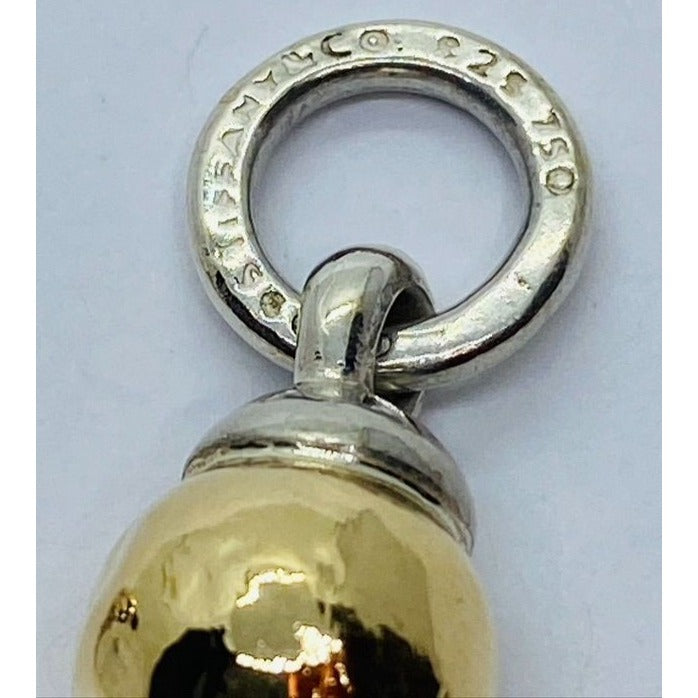 Tiffany & Co Ball Earrings Silver Hardware 18K Gold Fascination Dangle Clip On