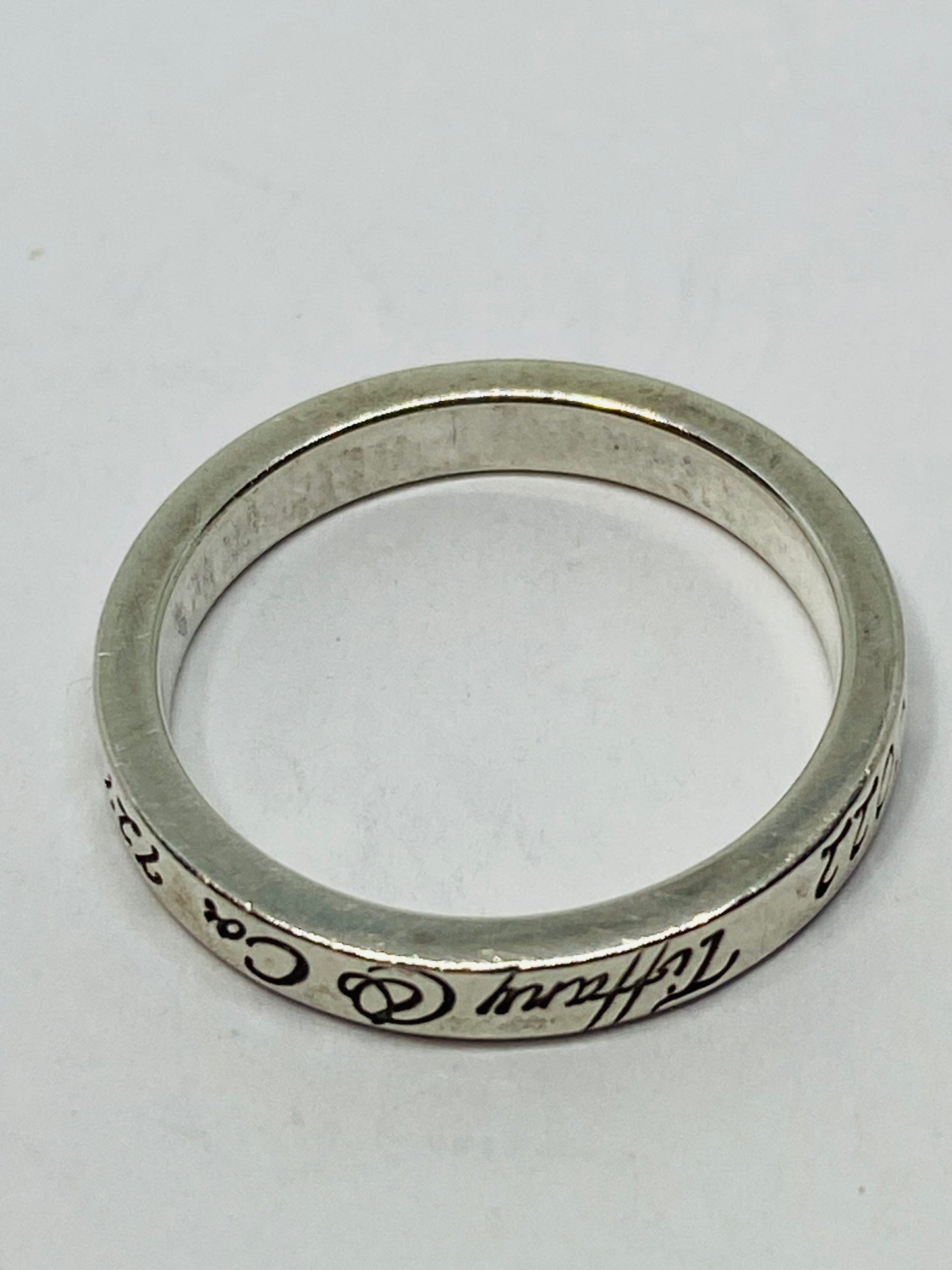 Tiffany & Co Sterling Silver Notes Narrow Band Ring Size 6.5