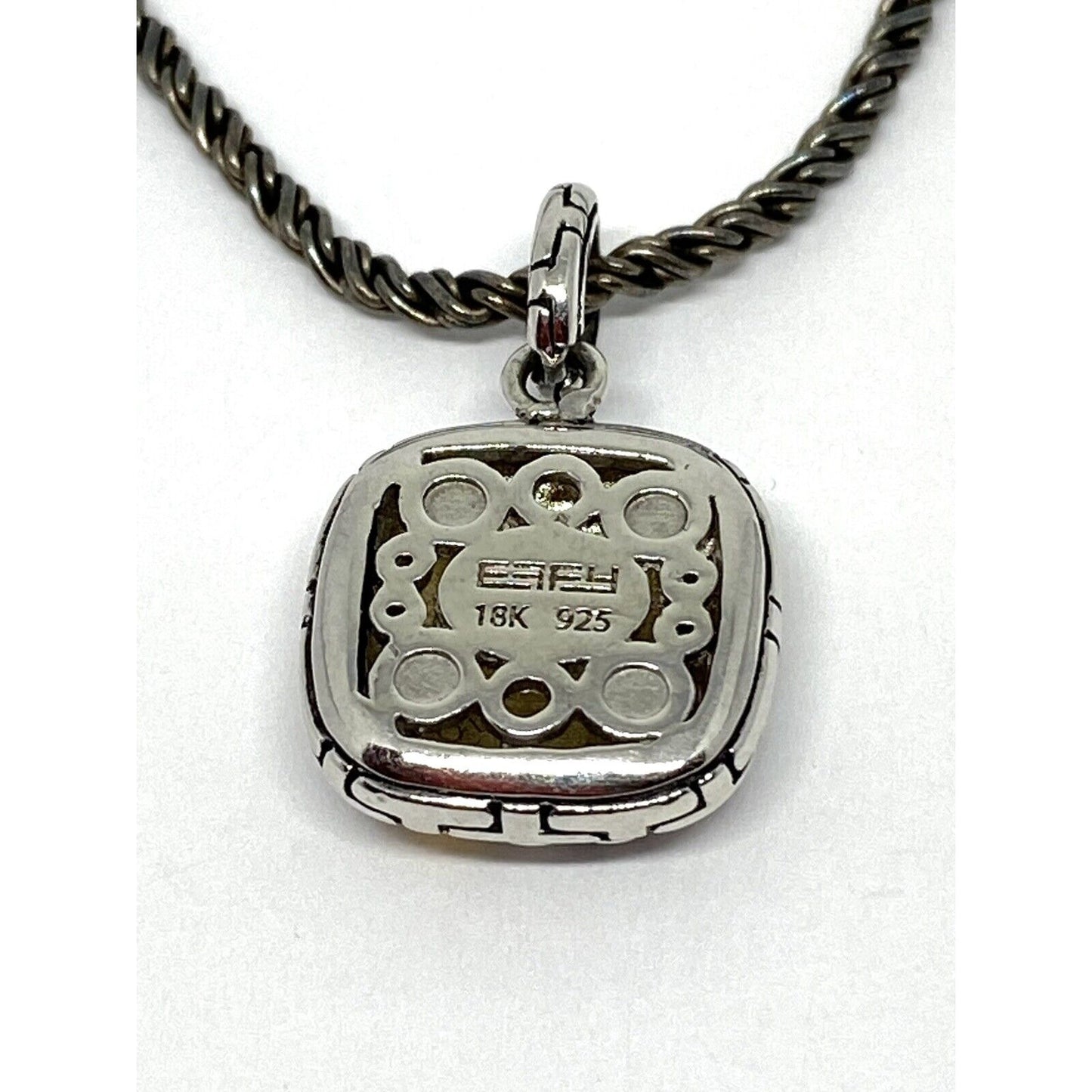 EFFY 18K Gold Sterling Silver Chain Pendant Necklace 14.4 Grams