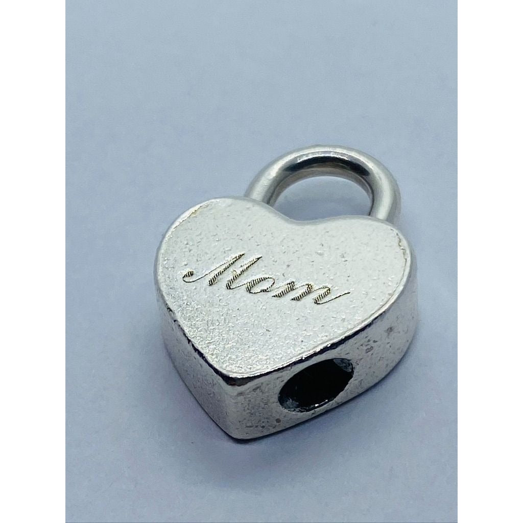Tiffany & Co Sterling Silver 925 Mom Heart Padlock Charm Pendant