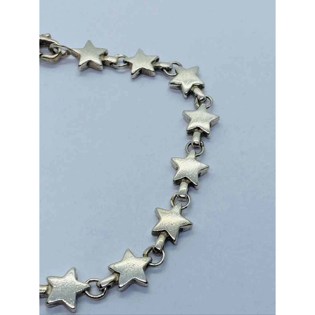 Tiffany & Co. Sterling Silver Star Chain Link Bracelet 7.75” Pouch