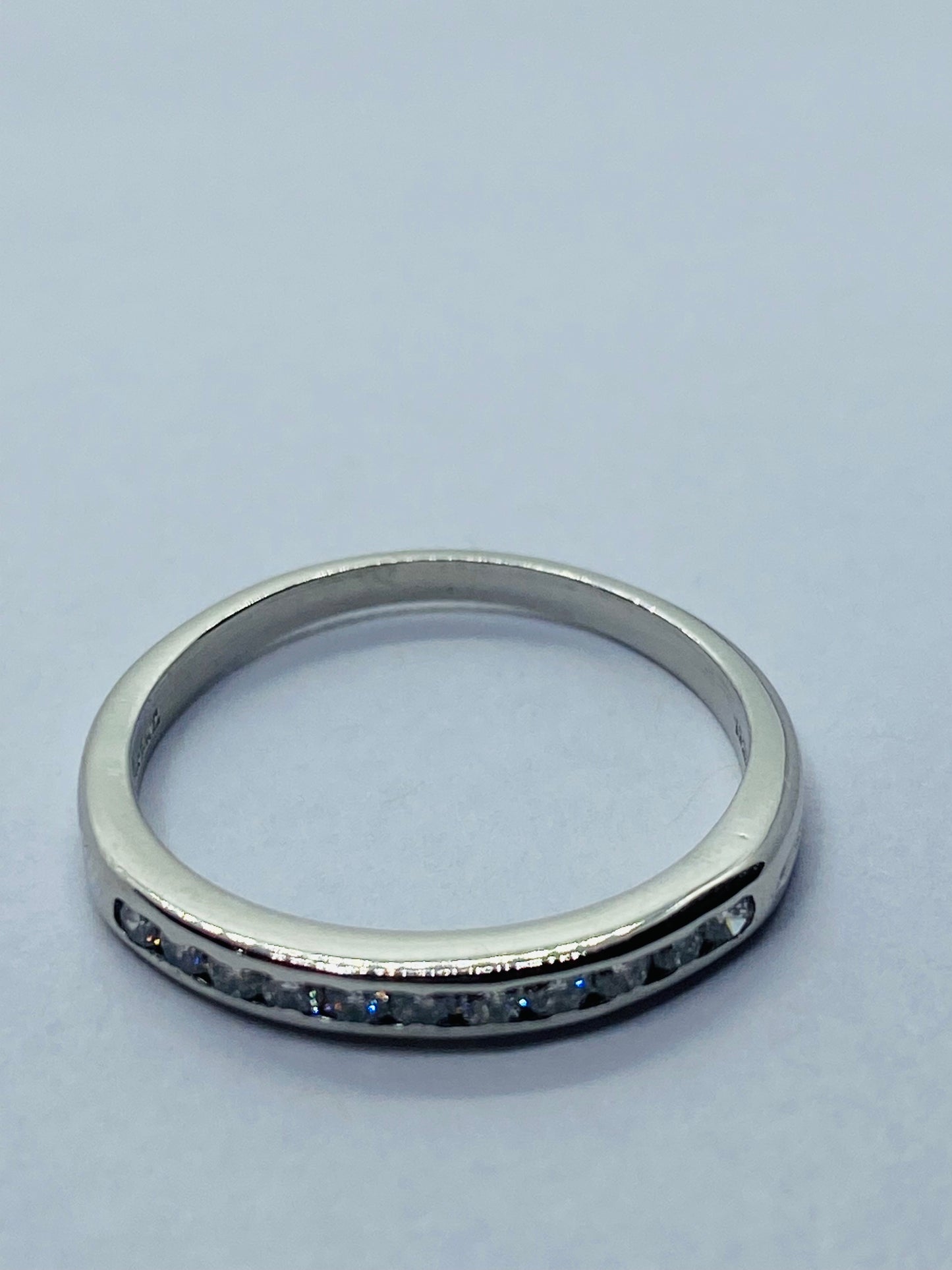 Tiffany & Co Platinum Channel Set Round Diamond 2mm Wedding Ring Band 6
