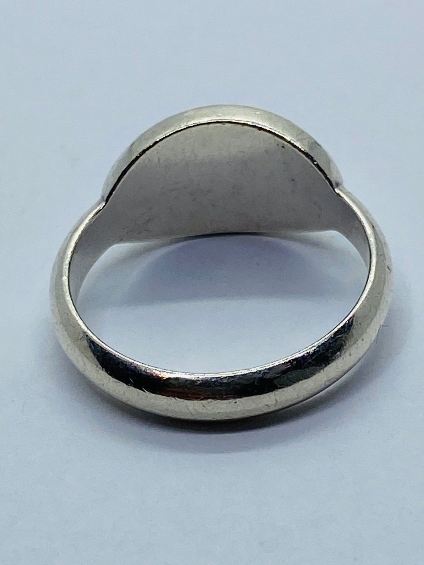 Please Return To Tiffany & Co Sterling Silver Oval Signet Band Ring & Pouch 6.5