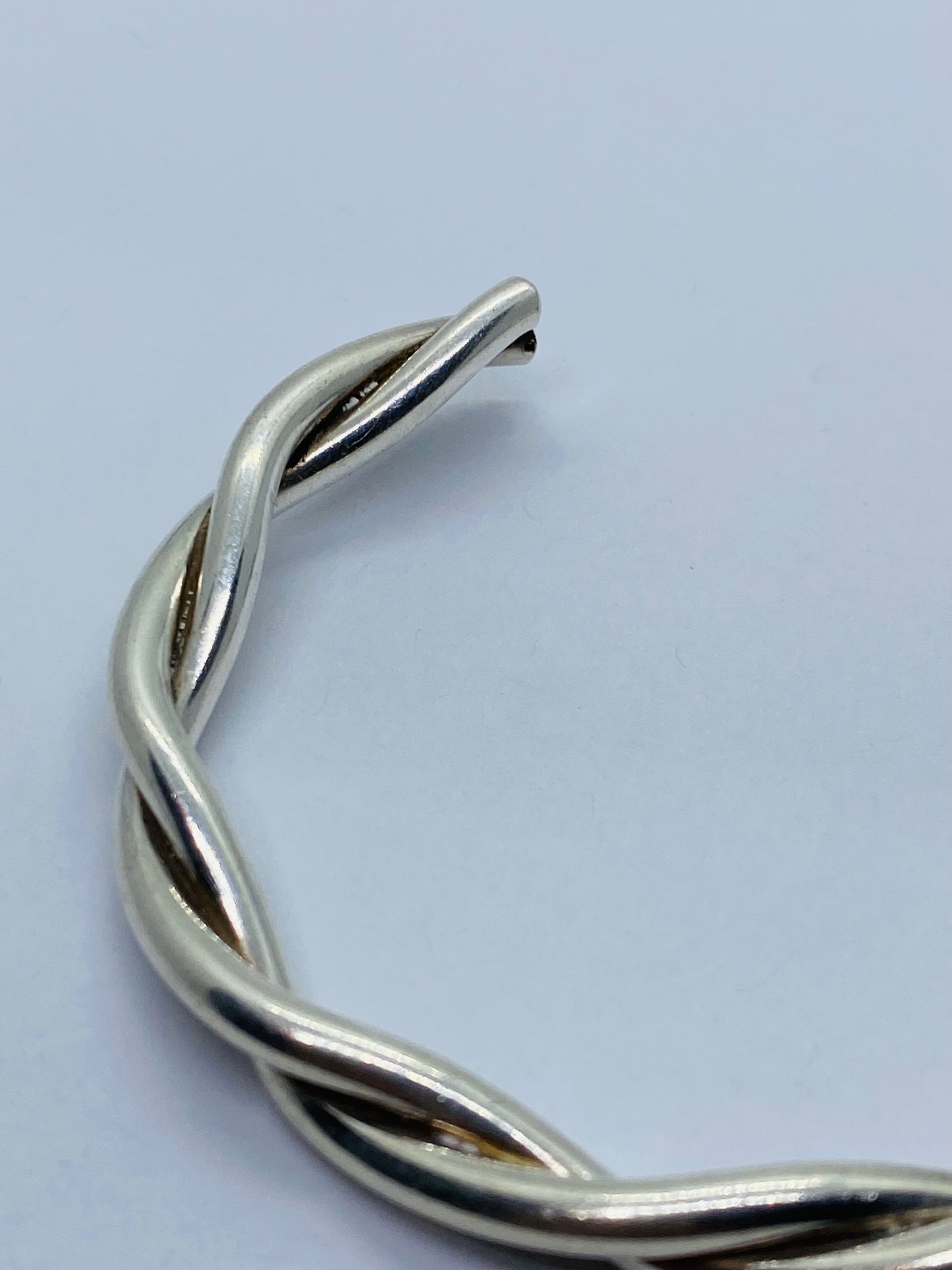 Vintage Tiffany & Co Sterling Silver Twist Cuff Bracelet 7” Including Gap 6MM