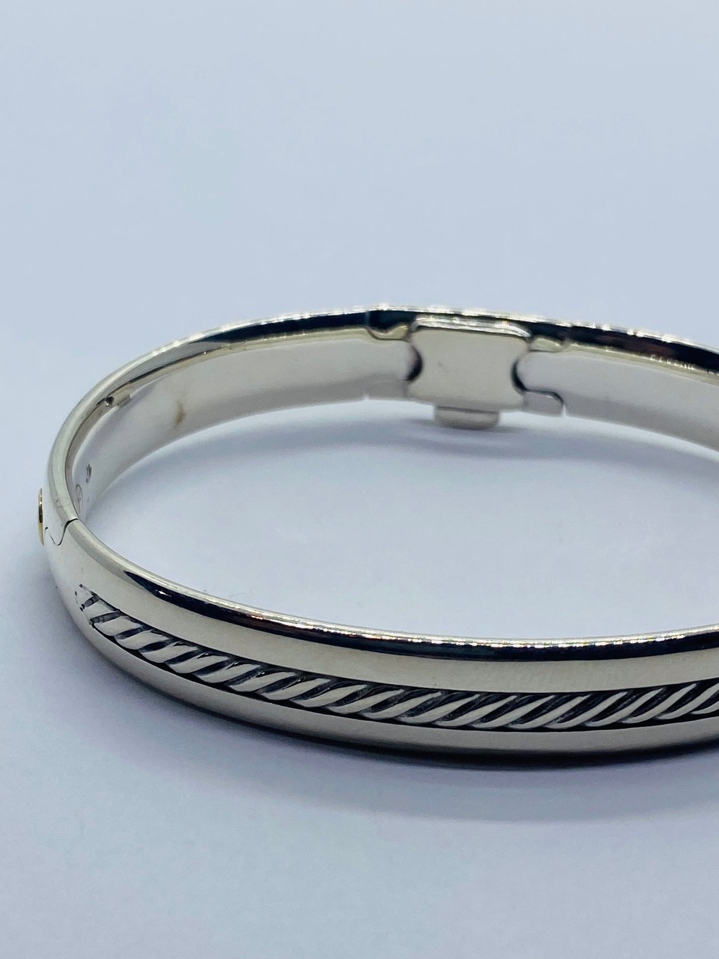 Mens David Yurman Classic Cable bracelet 18K YG sterling silver 7”