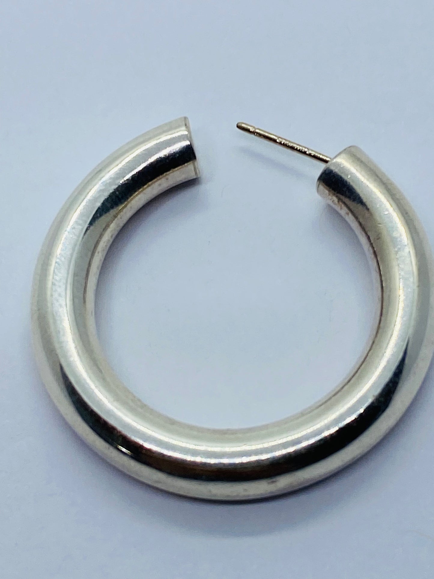 Tiffany & Co. Sterling Silver Smooth Post Hoop Earring 32MM SINGLE