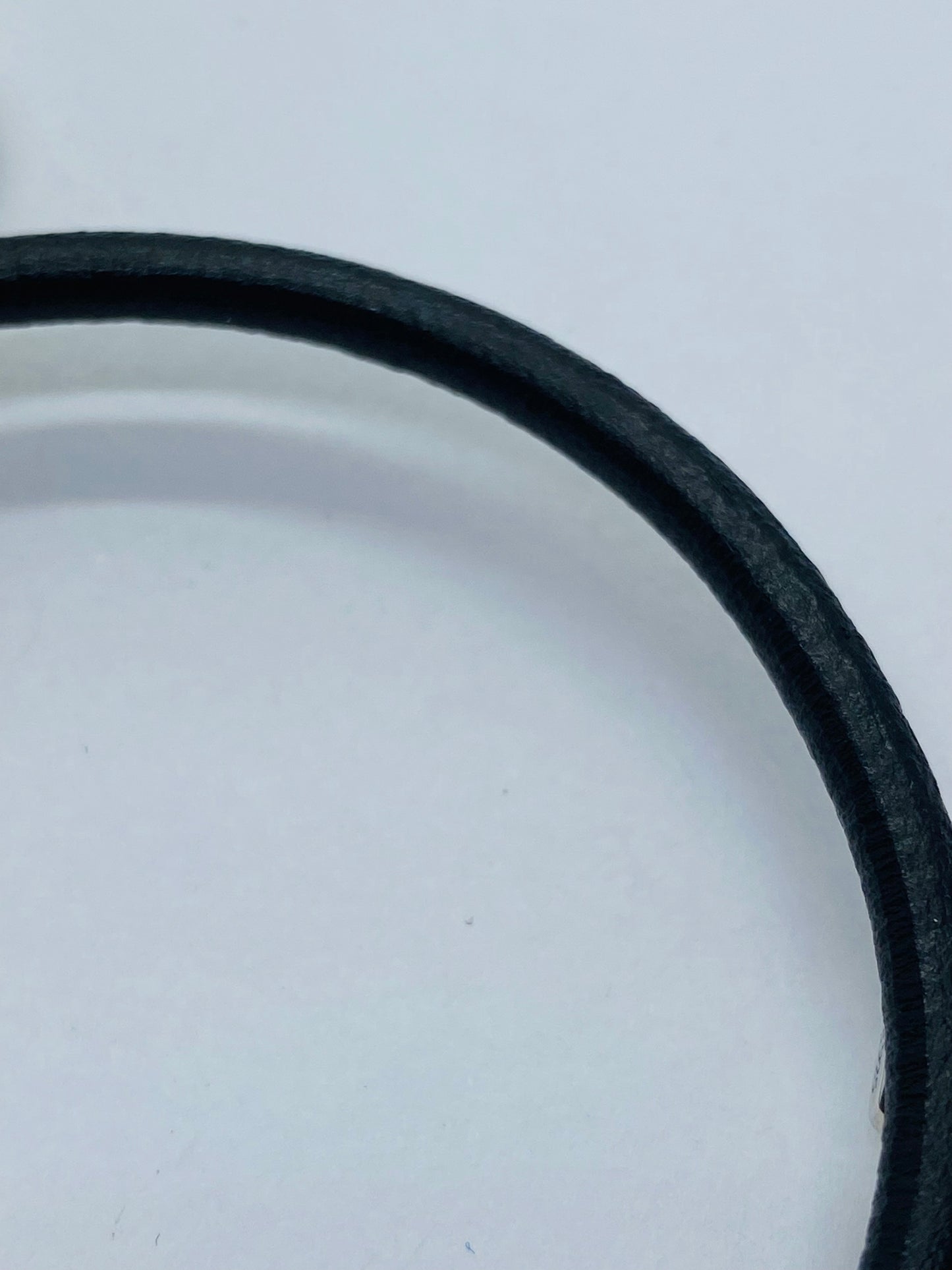 Tiffany & co 1837 Makers Black leather cord Sterling and 18k Bracelet 15.5”