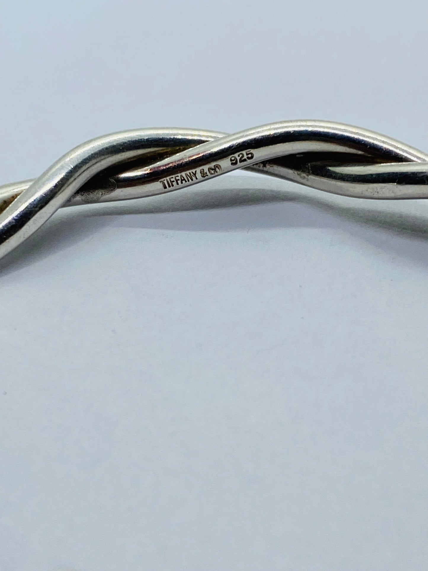 Vintage Tiffany & Co Sterling Silver Twist Cuff Bracelet 7” Including Gap 6MM