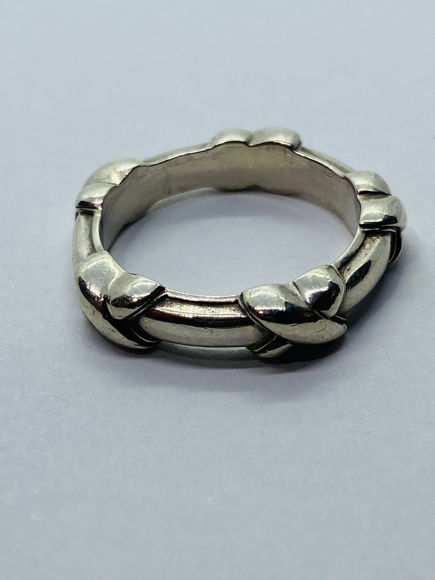 Tiffany & Co. Sterling Silver Signature X Stacking Ring Band Size 6.25 Retired