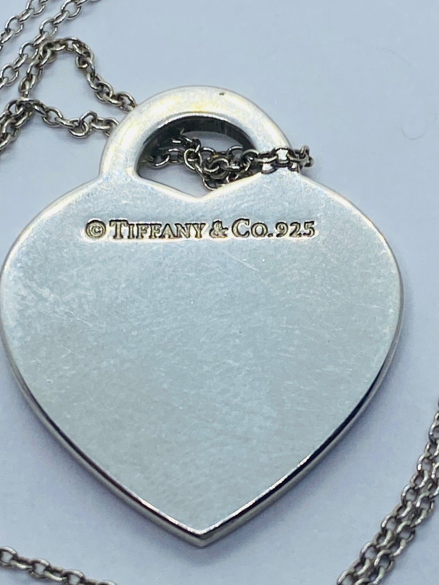 Tiffany & Co Sterling Silver Heart I Love You Notes Pendant 16.5” Necklace
