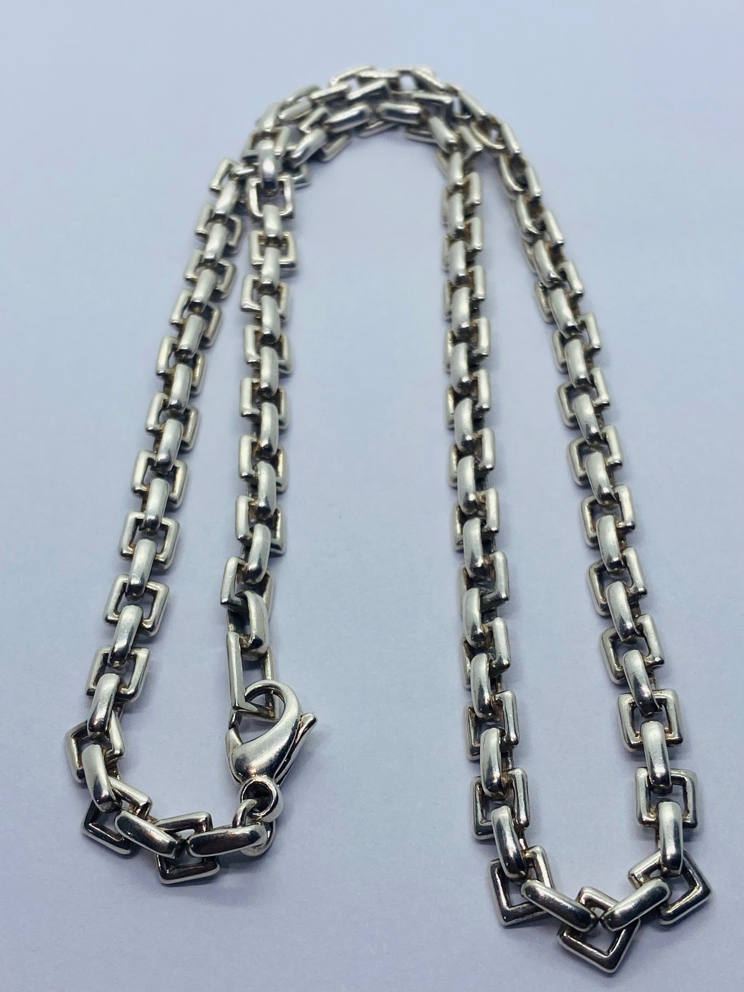 Tiffany & Co 925 Sterling Silver Box Link Chain 16" 5mm Wide