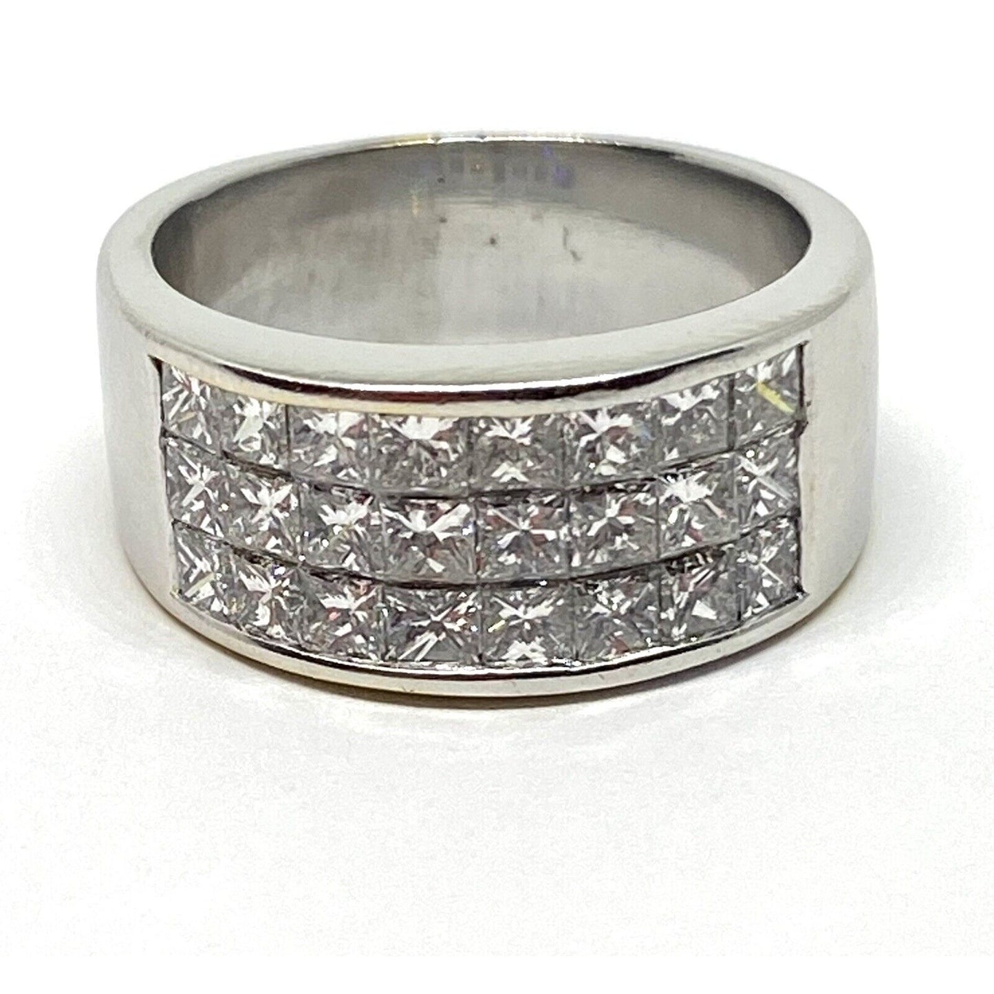 Designer Signed KOBI 2.4CT VS H Princess Cut Diamond 8.5MM 18k Gold Band Ring 7