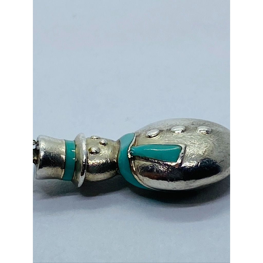 TIFFANY & CO 925 STERLING SILVER SNOWMAN ENAMEL SCARF CHARM RETIRED READ