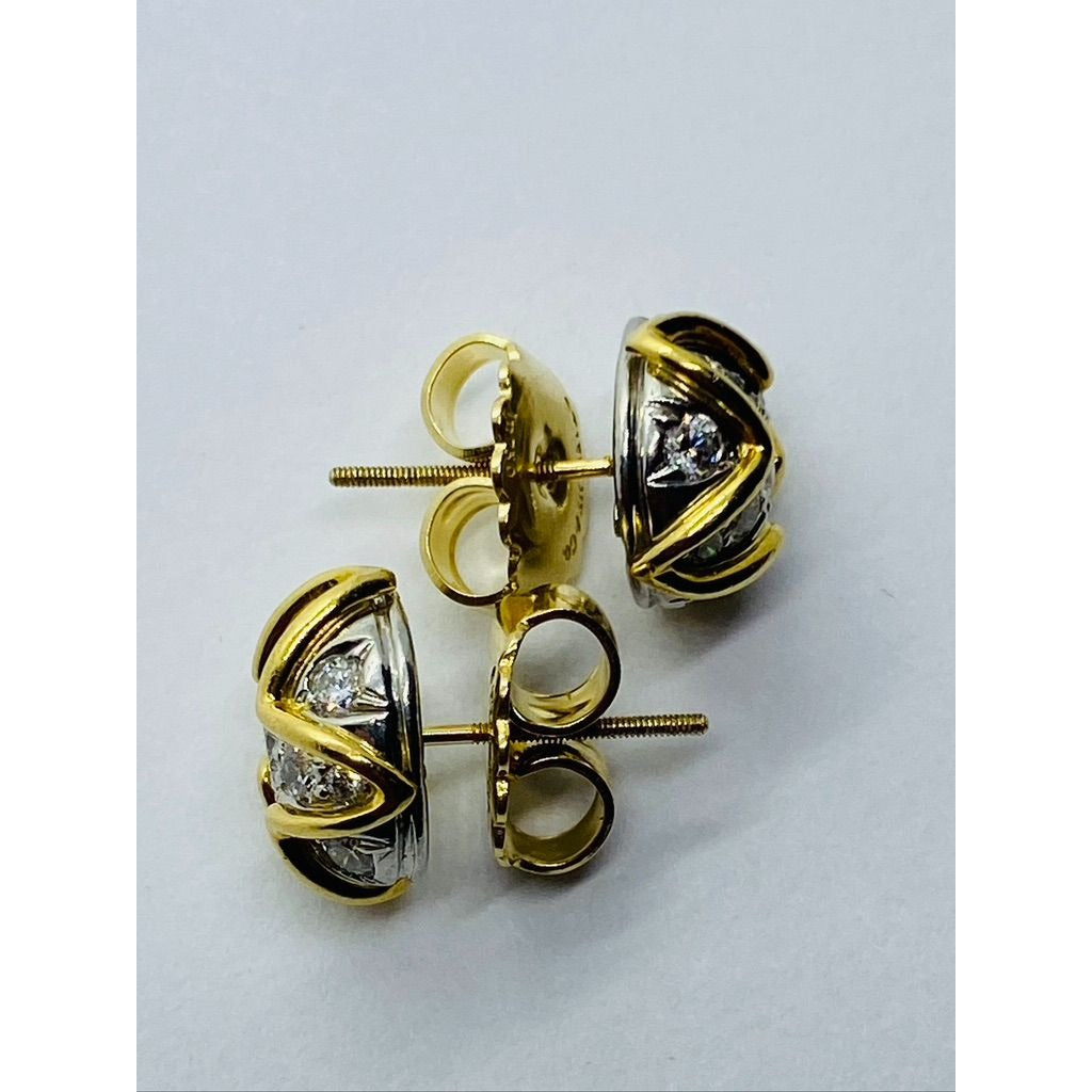 Tiffany & Co 18K Platinum and Diamond Earrings Appxt 1.14ct