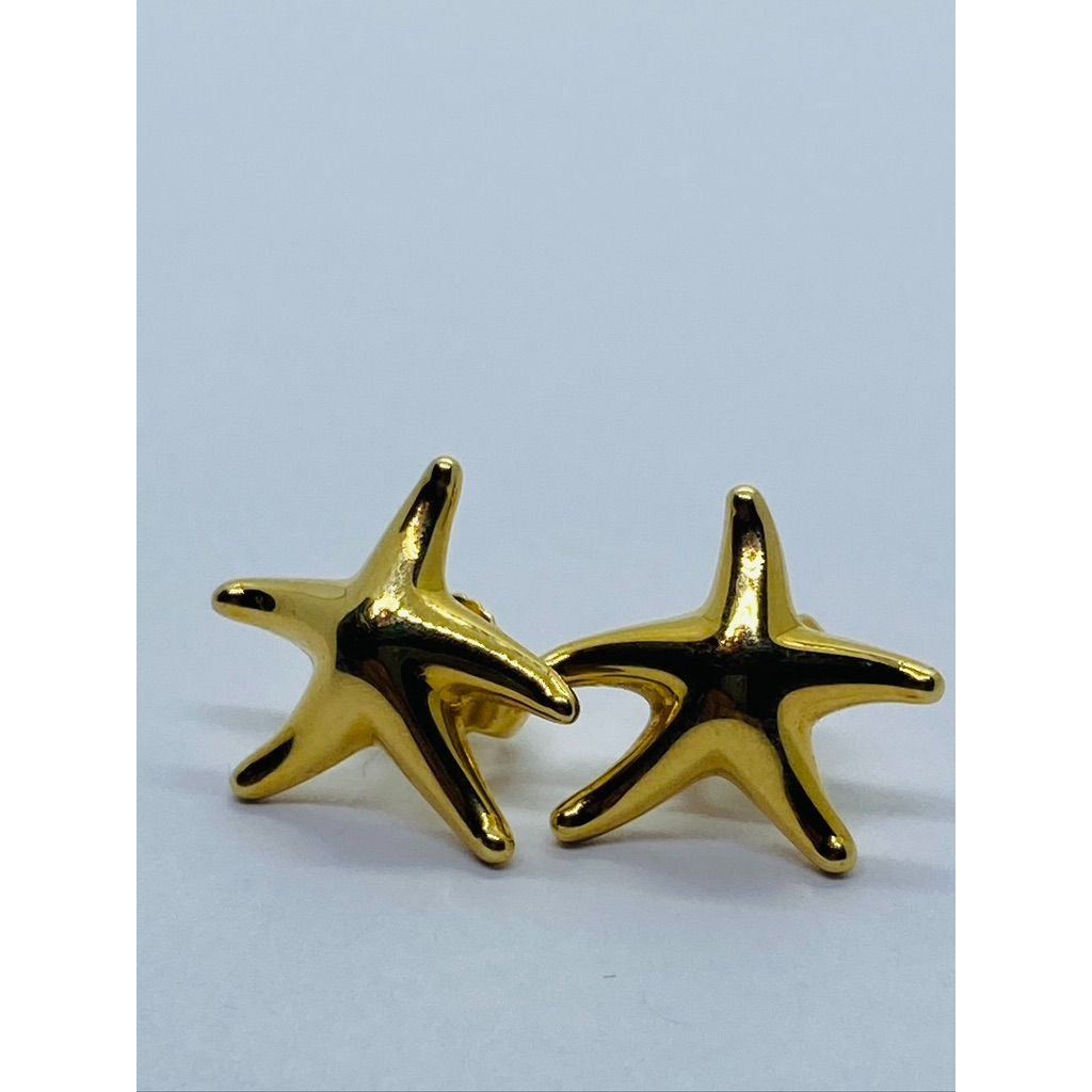 Tiffany & Co 18K Yellow Gold Starfish Star Fish 16mm Widest Point