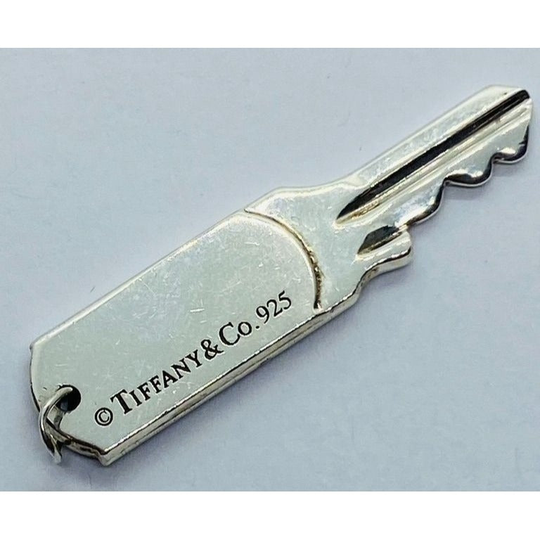 Tiffany & Co 727 Fith Ave Key Pendant Charm Sterling Silver 925