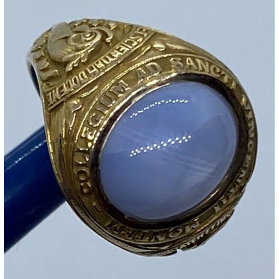 1934 Vintage Tiffany & Co 14K Sancti Vicentii Star Sapphire Class Ring