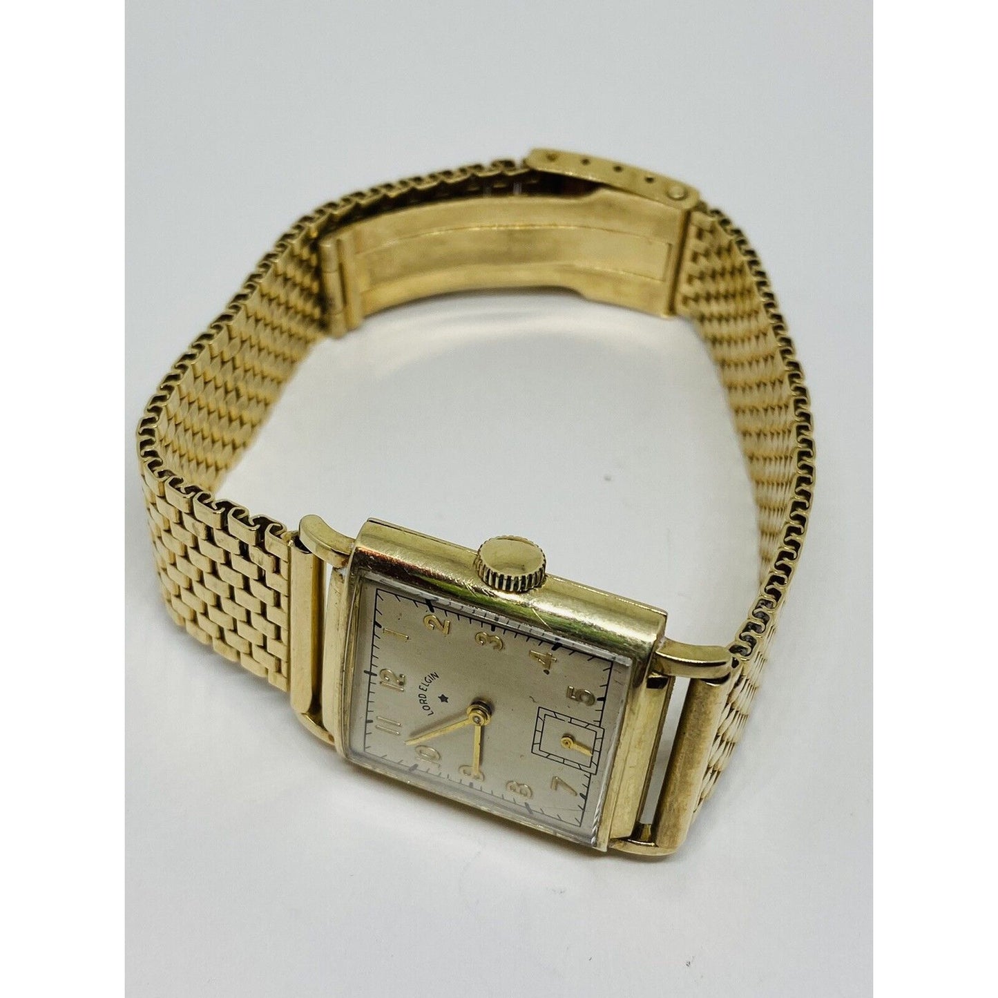 RARE LORD ELGIN SOLOD 14K wrist watch. 59.6 Grams BAND SOLID 14K GOLD 16MM BAND