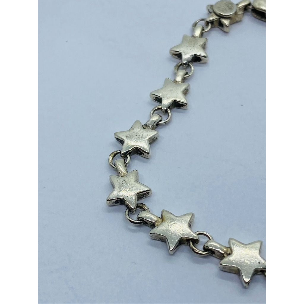 Tiffany & Co. Sterling Silver Star Chain Link Bracelet 7.75” Pouch