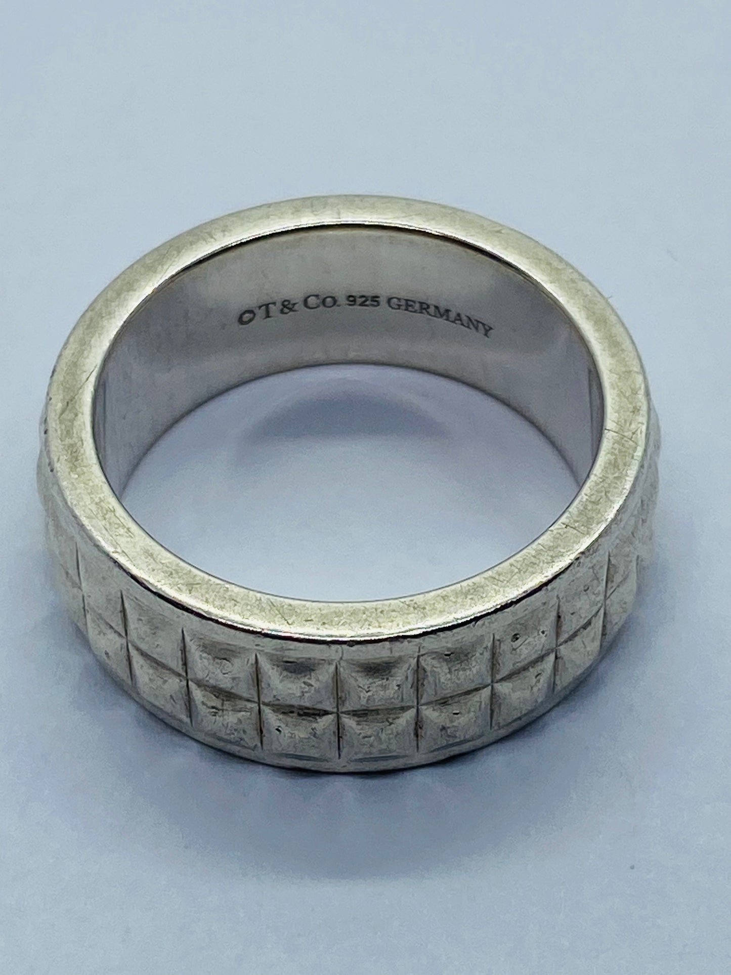 Tiffany & Co. 925 Sterling Silver Ring Studded Band Sise 8 Germany
