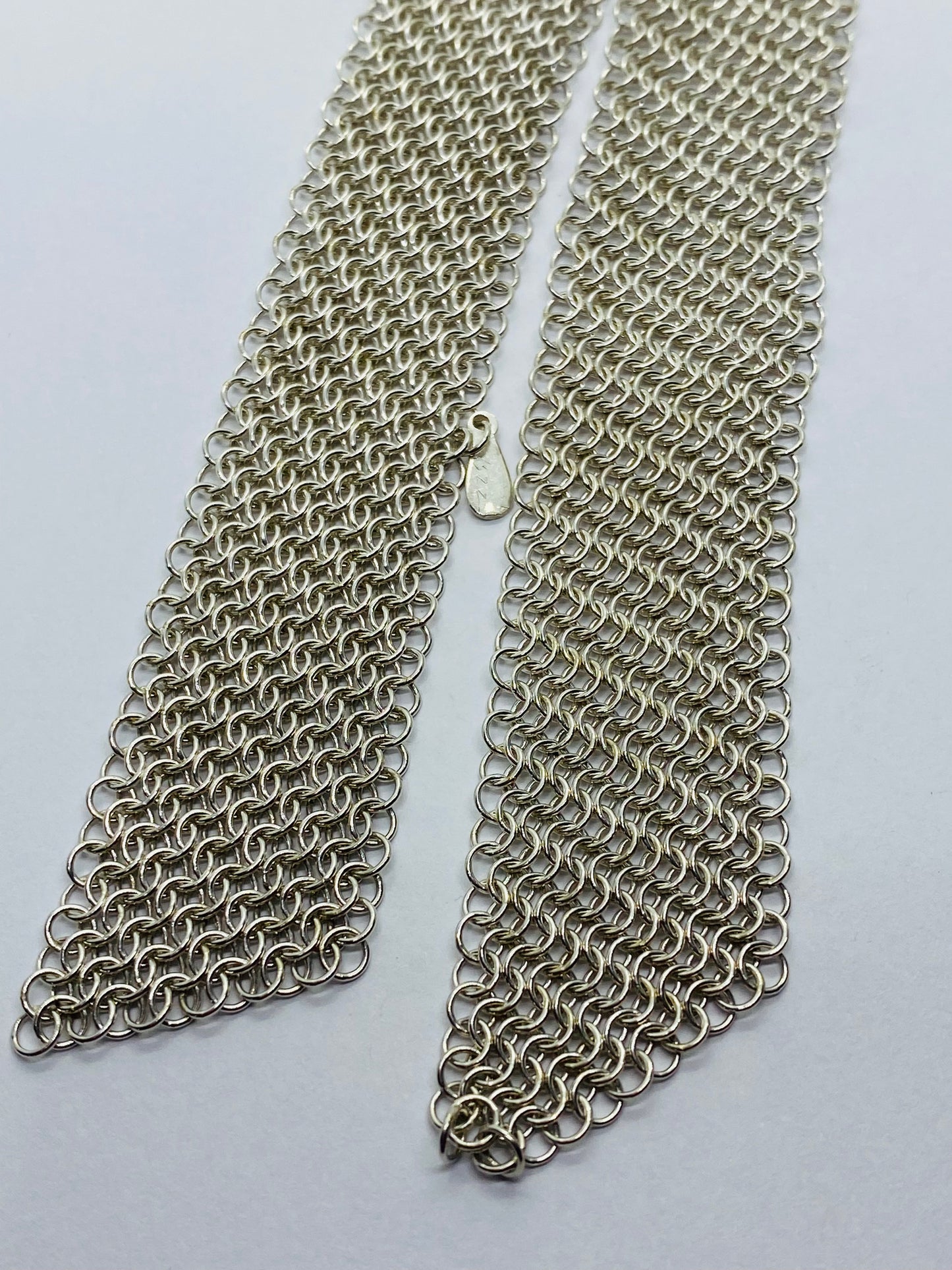 Tiffany & Co. 925 Sterling Silver Extra Long XL Mesh Scarf Necklace 49” RARE