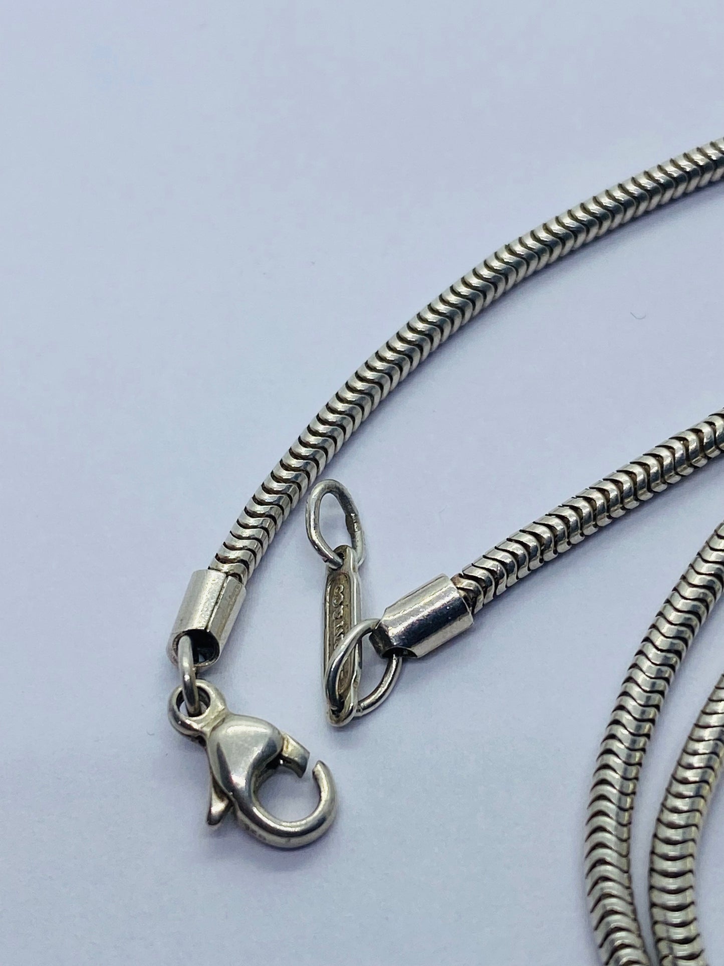 Vintage Tiffany & Co 18K Yellow Gold Silver Hematite Pendant Snake Necklace Rare