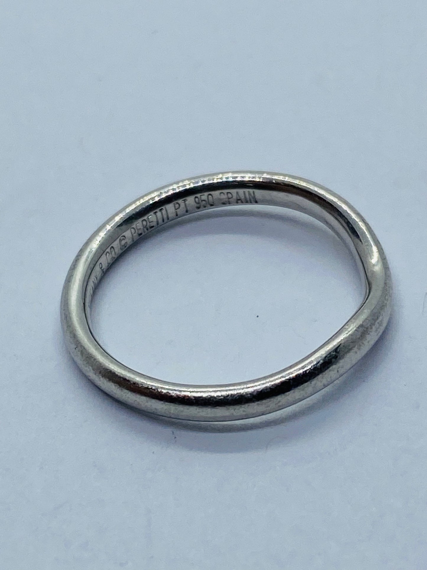 Tiffany & Co. Elsa Peretti Platinum Curved Wedding Band Ring 3.75.