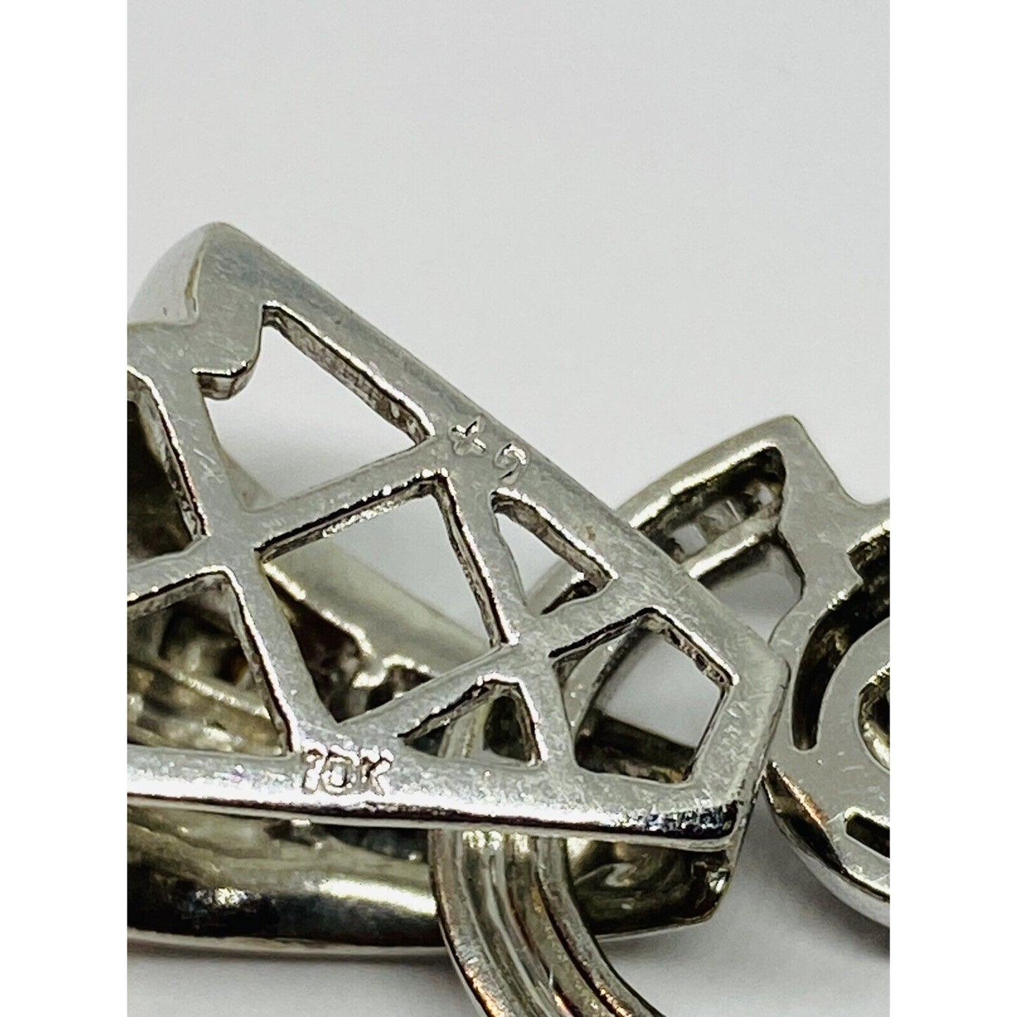 HUGE 10K White Gold Diamond Cross Pendant Appx 2.28CT , 24.4 Grams - 3.5”