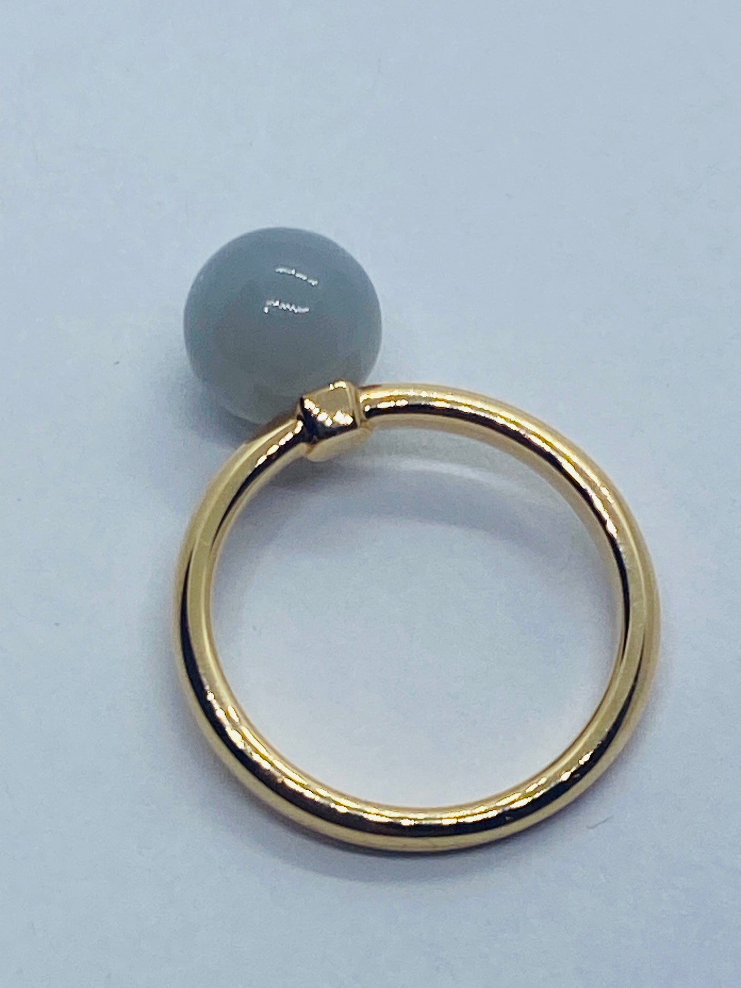 Authentic Tiffany & Co 18k Rose Gold Chalcedony Ball Ring 4.5, Ball 7.5mm Pouch