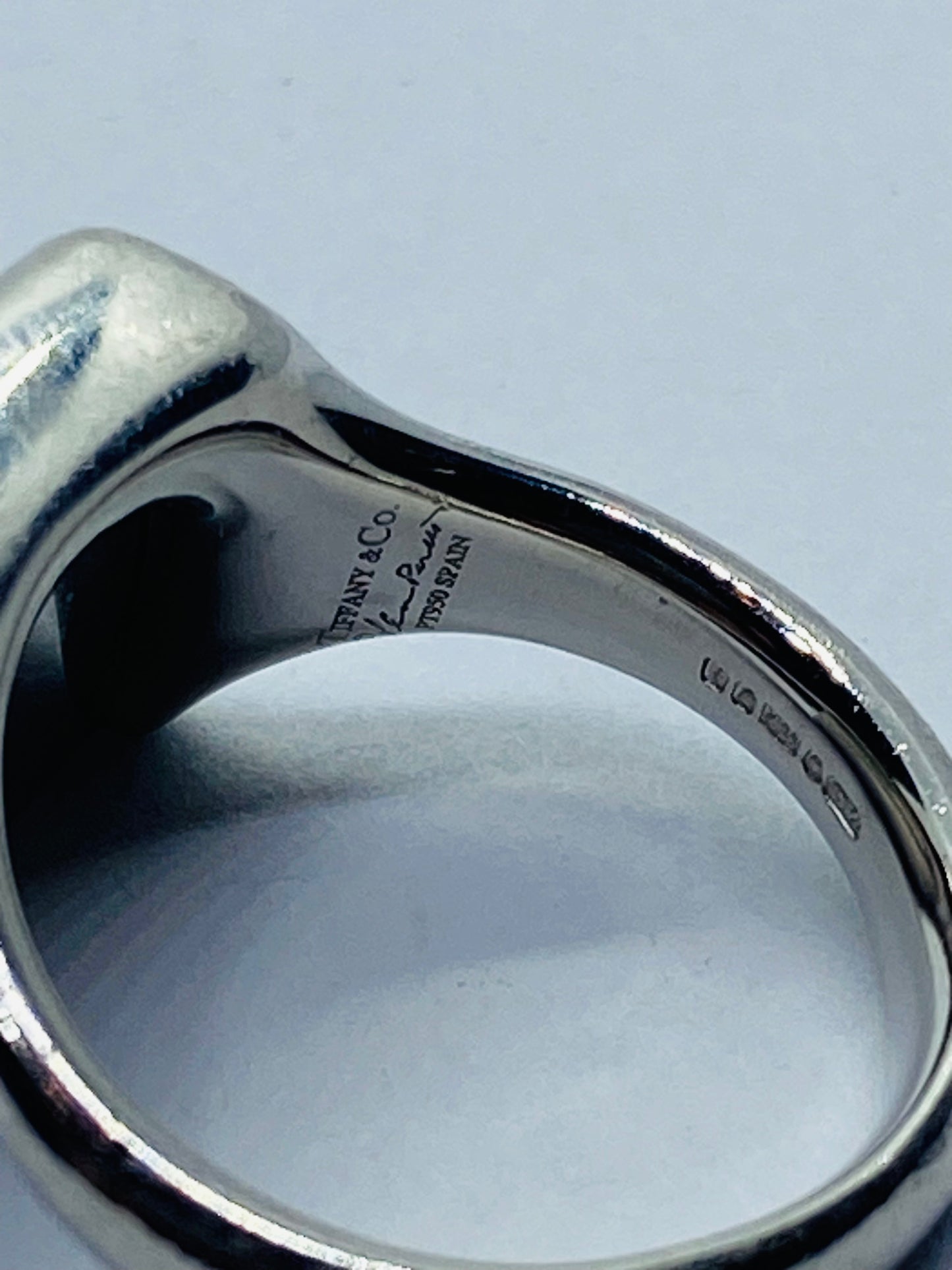 TIFFANY & CO ELSA PERETTI PLATINUM SQUARE SPLASH DIAMOND RING .95CT SIZE 6