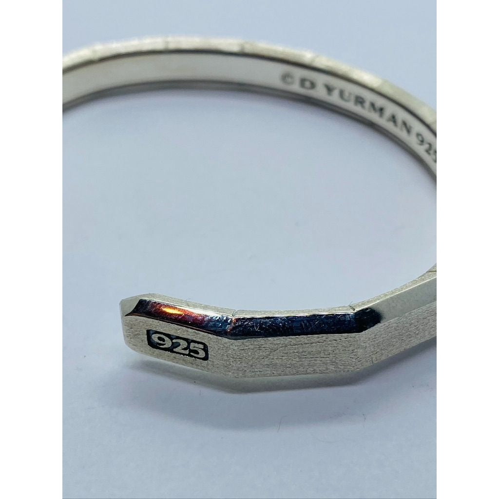 David Yurman Stax Collection Sterling Silver Faceted Cuff Bracelet