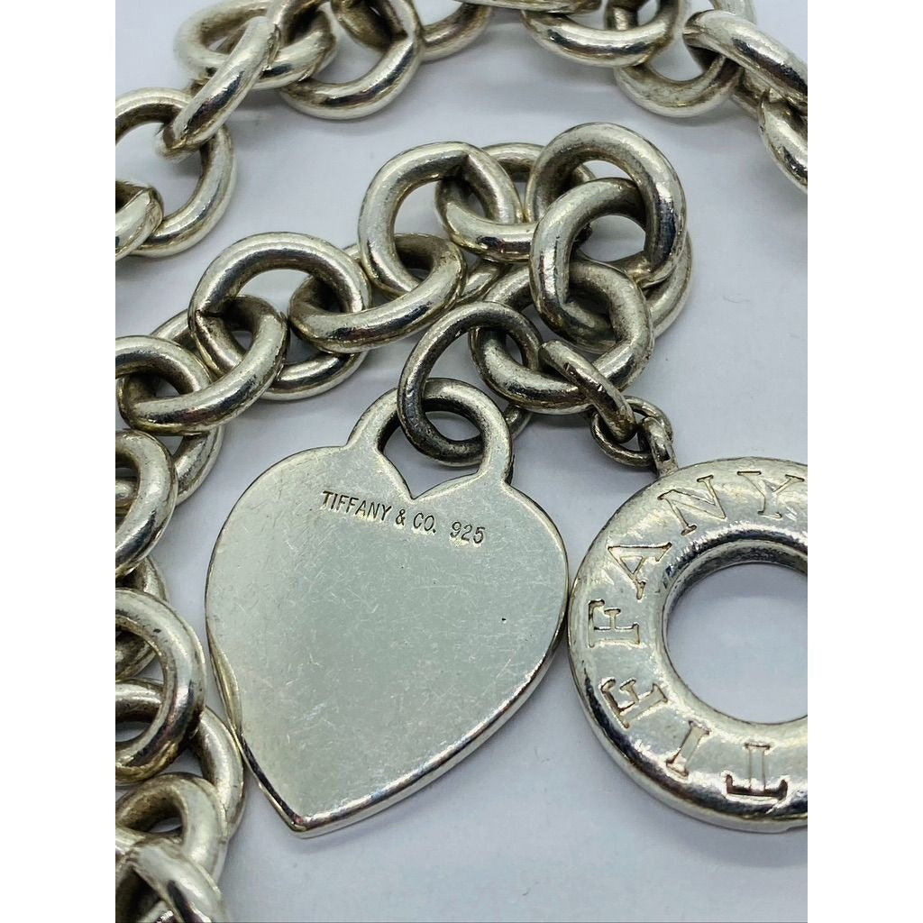 Tiffany & Co Sterling Silver Toggle Heart Tag Blank Heart Necklace 15.75"