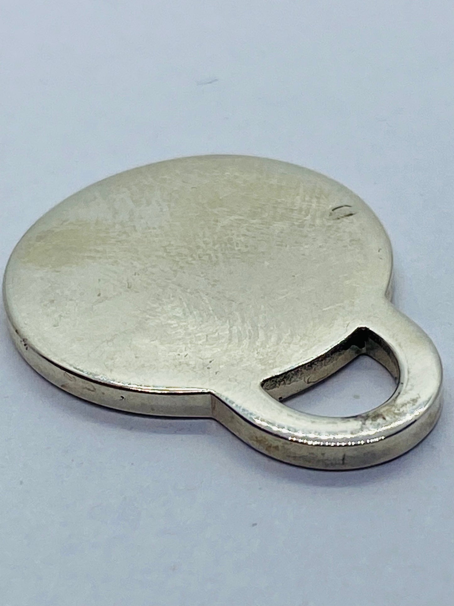 Tiffany & Co. Medium Sterling Silver .925 Round Tag Charm Pendant