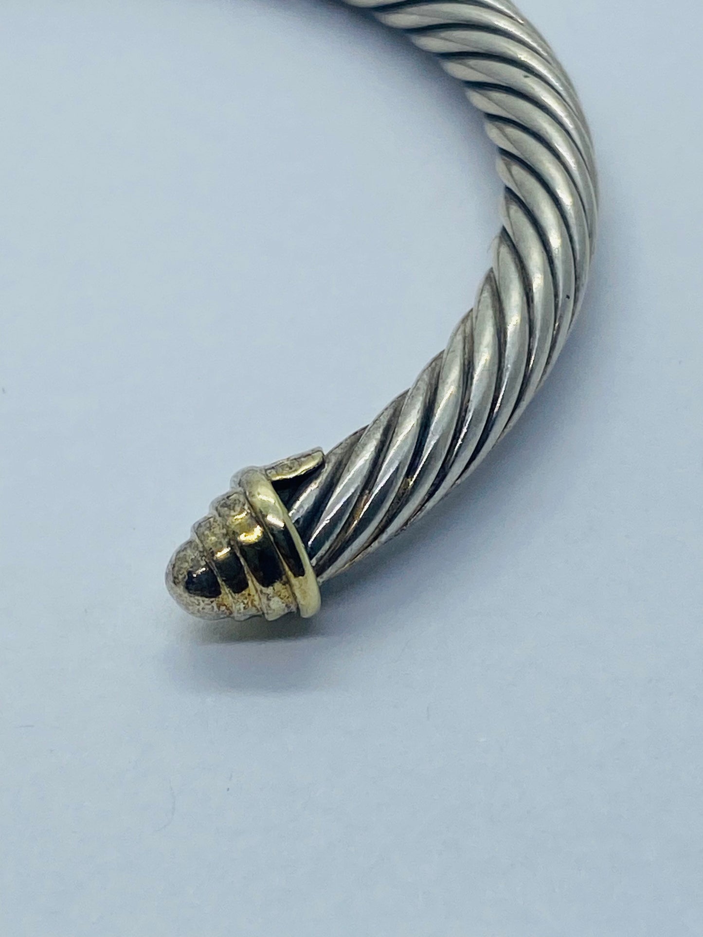David Yurman Cable Bracelet Size 6.5” 14k Gold 5mm 925 Sterling silver $480