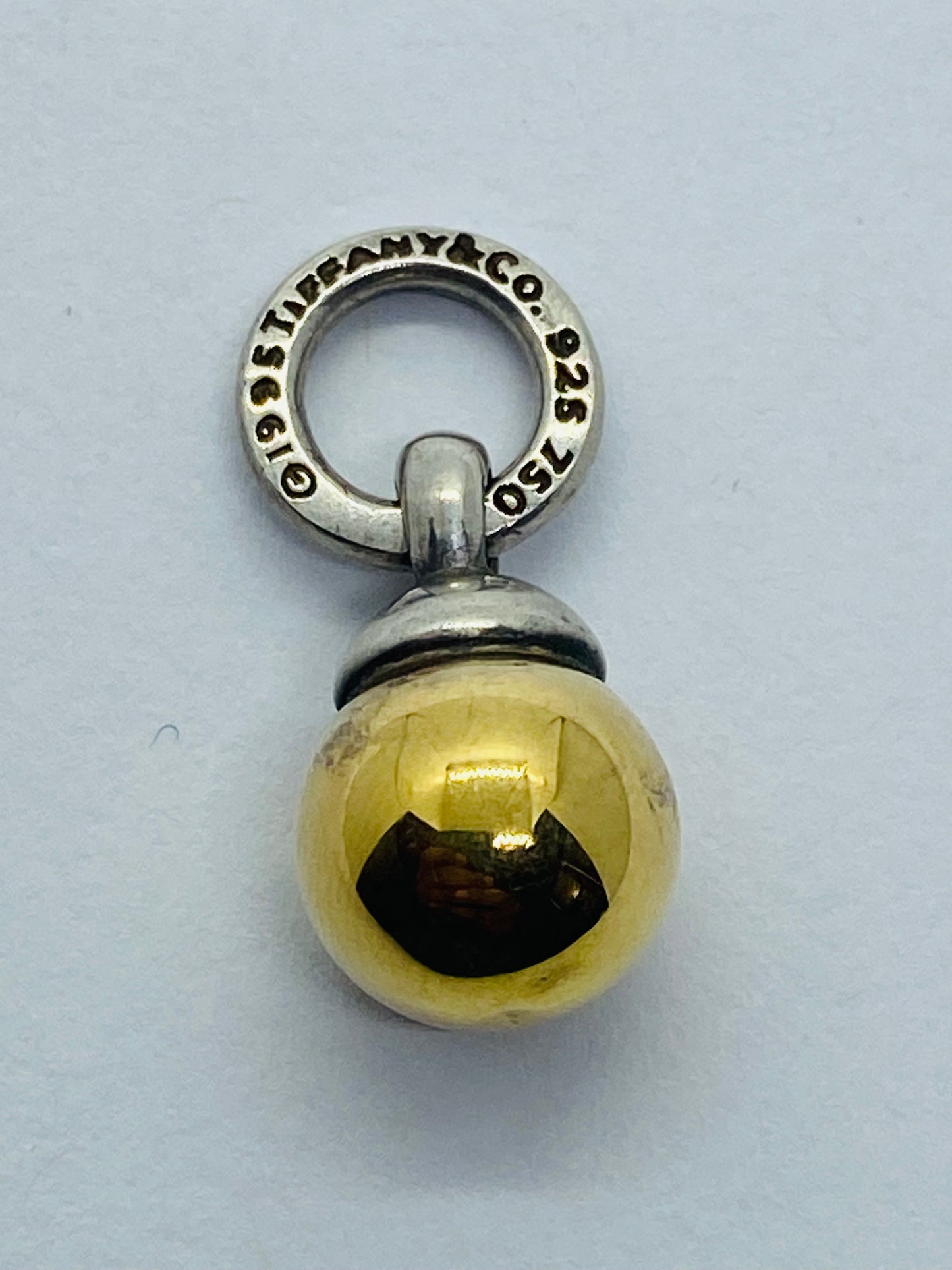Tiffany & Co Fascination Ball Charm or Pendant in Yellow Gold Sterling Silver