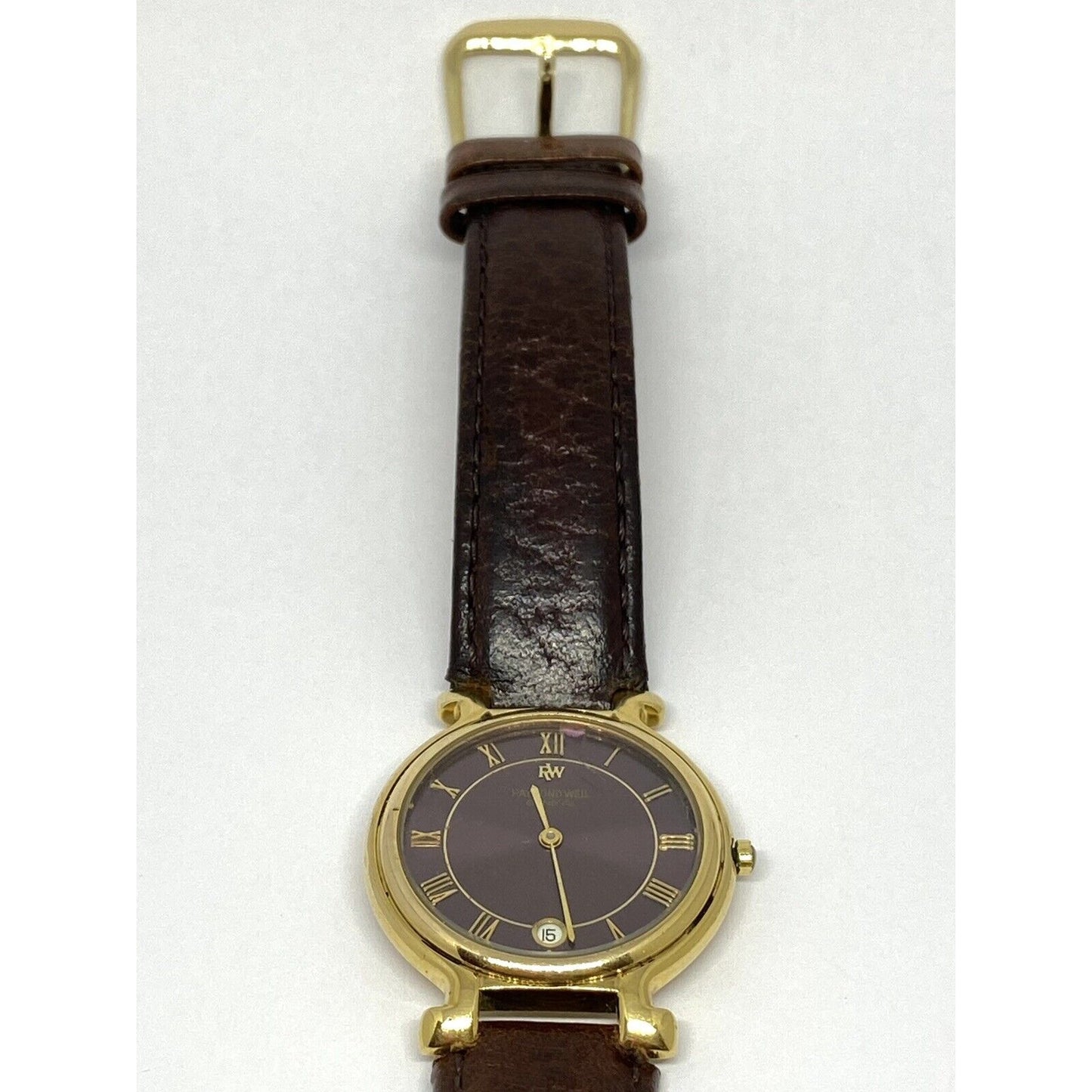 RAYMOND WEIL Unisex 32MM CASE 18K ELECTROPLATED PURPLE DIAL WITH DATE WATCH 9136