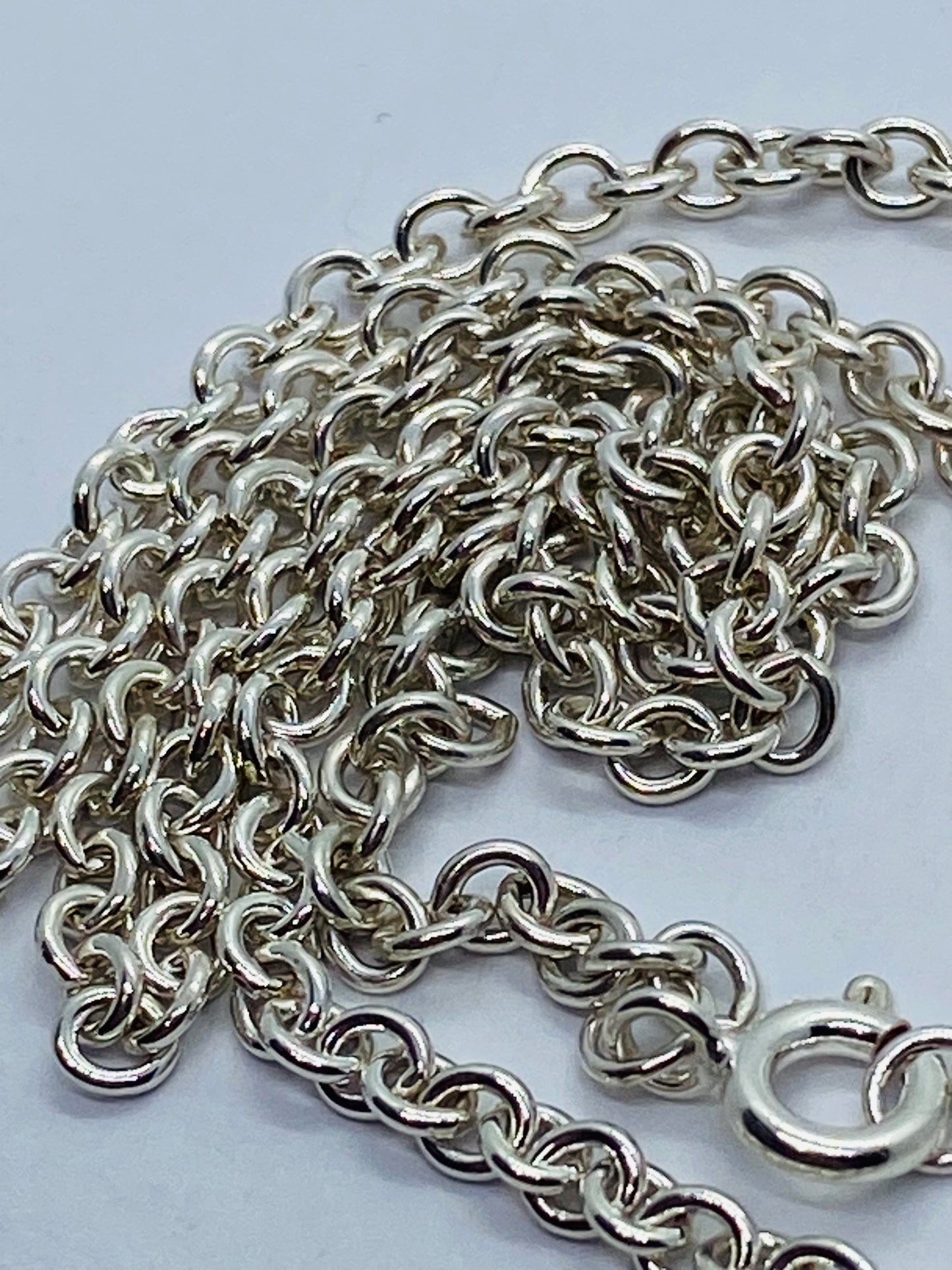 Tiffany & Co 3mm Large Link Rolo Chain 16 Necklace Sterling Silver Pouch