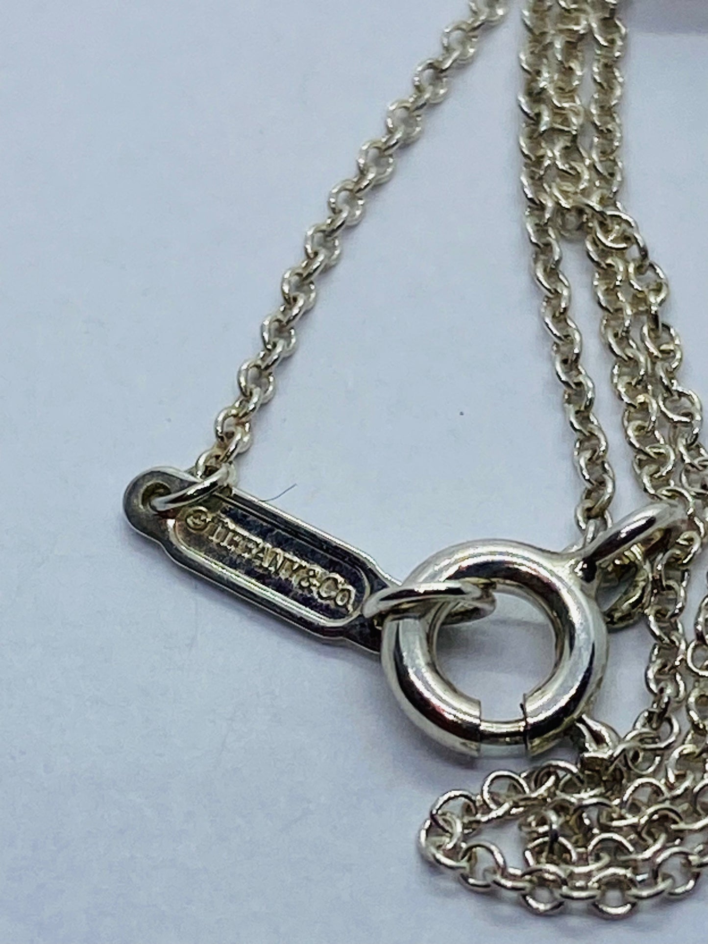 Tiffany & Co. Concave 925 Silver Cross Pendant Necklace 16.25” READ!