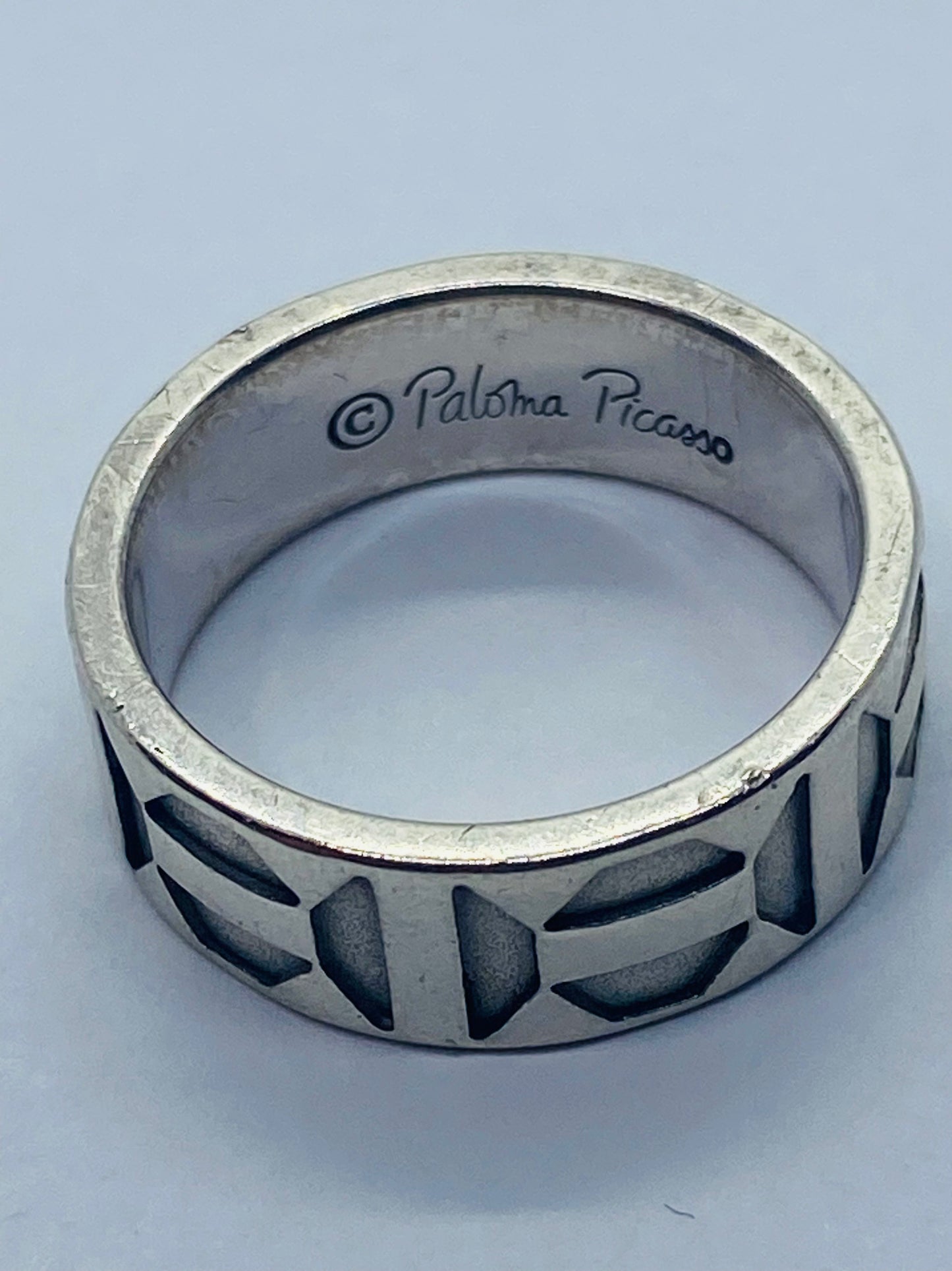 Tiffany & Co Sterling Silver Paloma Picasso Zellige Band Ring Size 6.5
