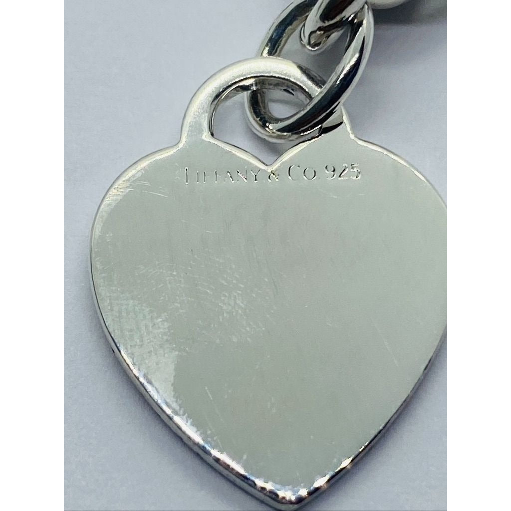 Tiffany & Co Sterling Silver Engravable Blank Heart Tag Necklace 16"