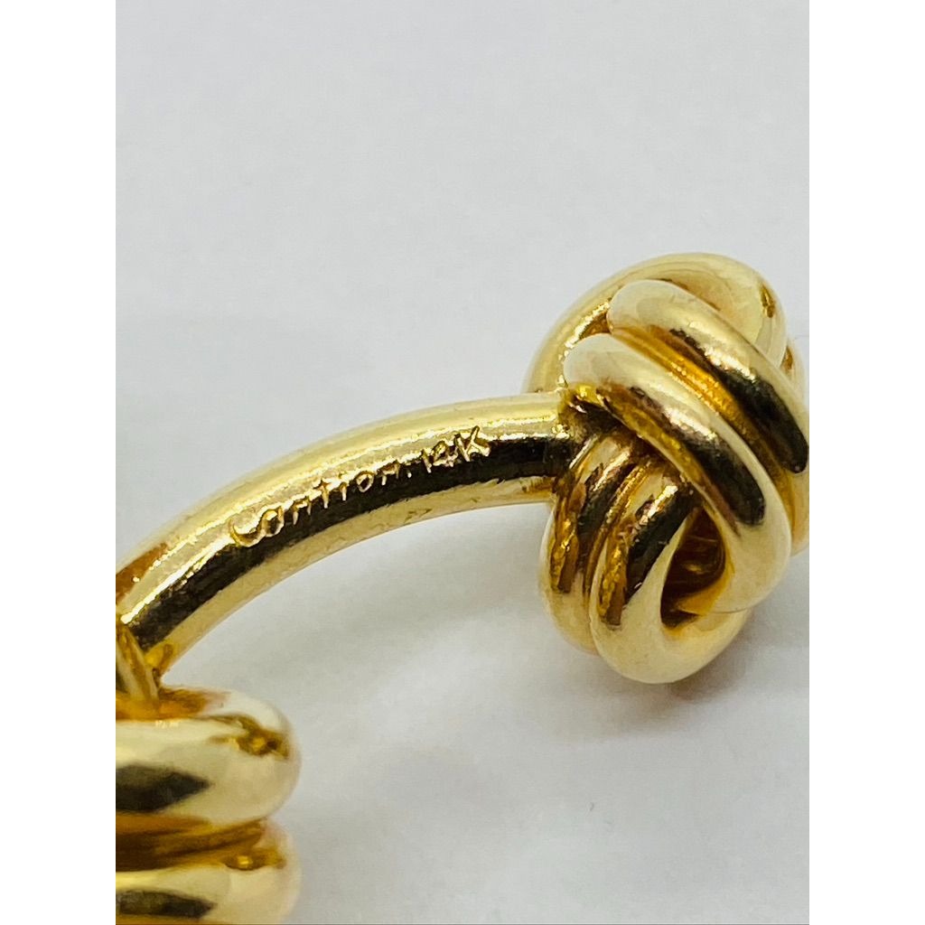 Vintage Cartier Men's 14K Yellow Gold Diamond Rope Cufflinks .22TCW