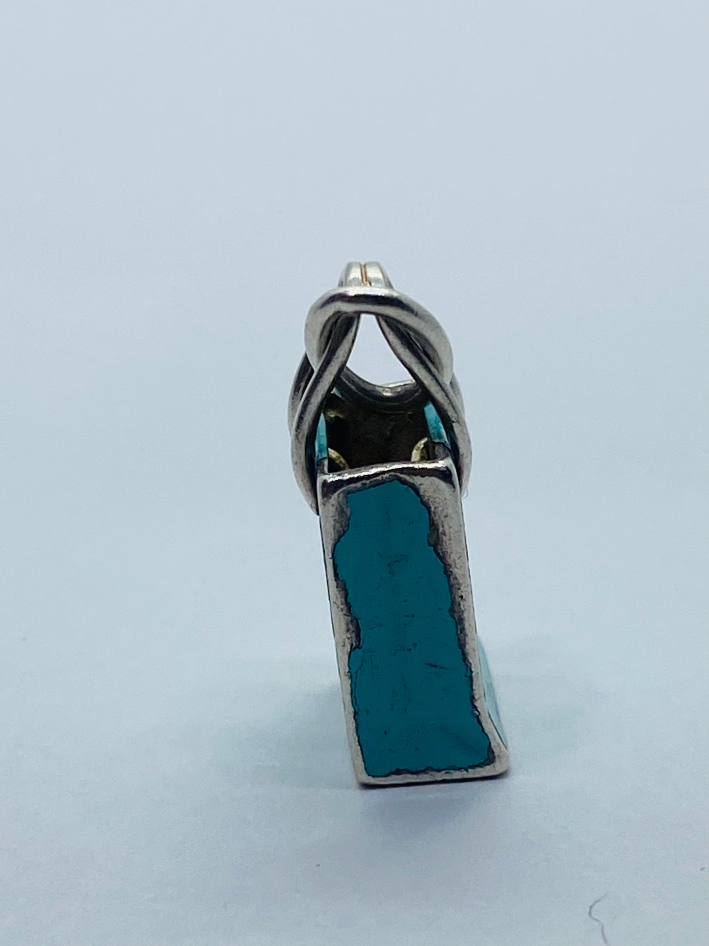 Tiffany & Co Sterling Silver Blue Enamel Shopping Bag Charm Pendant
